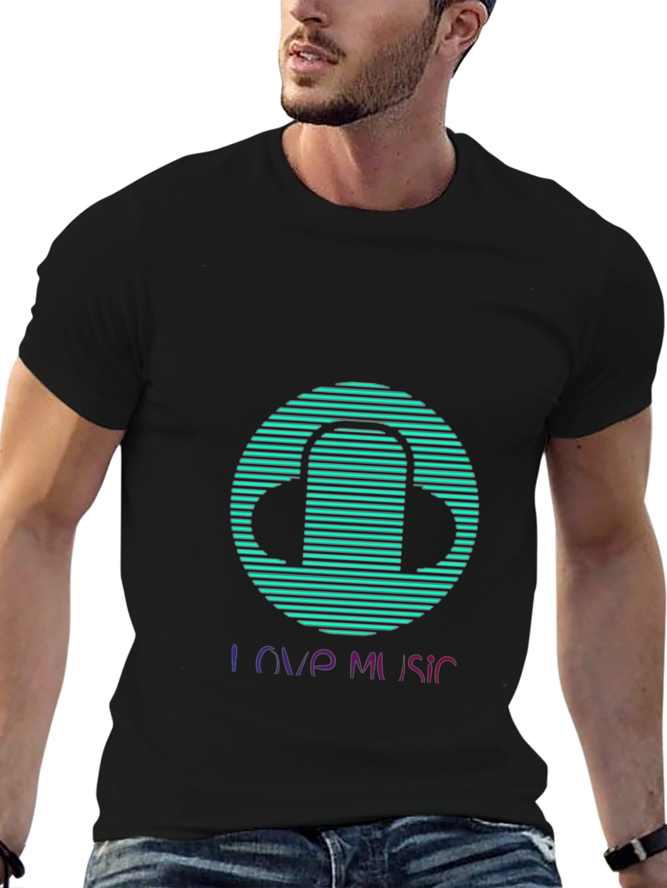 Love Music Graphic Tee - Stylish Black T-Shirt