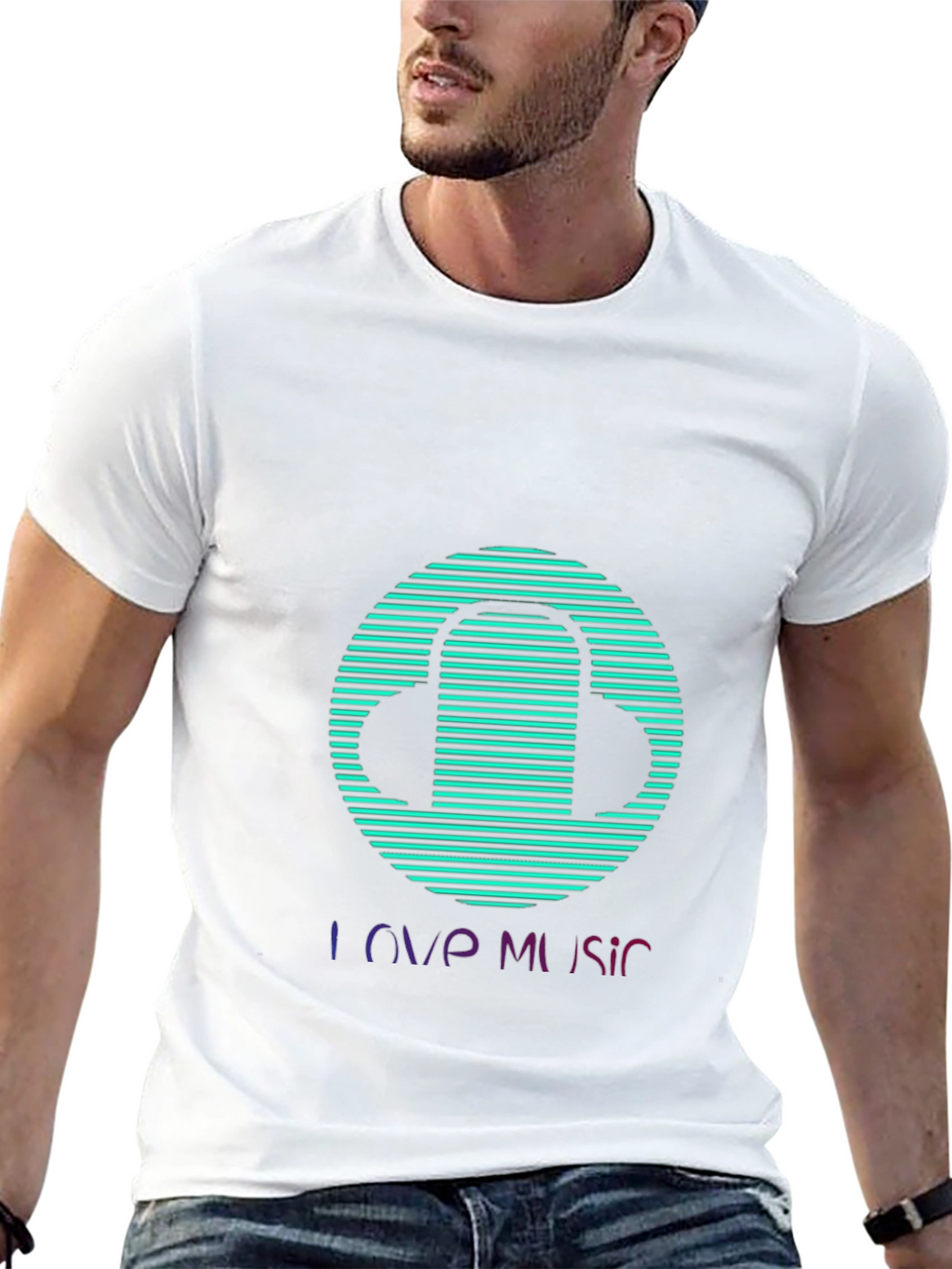 Love Music Graphic Tee - Stylish Black T-Shirt