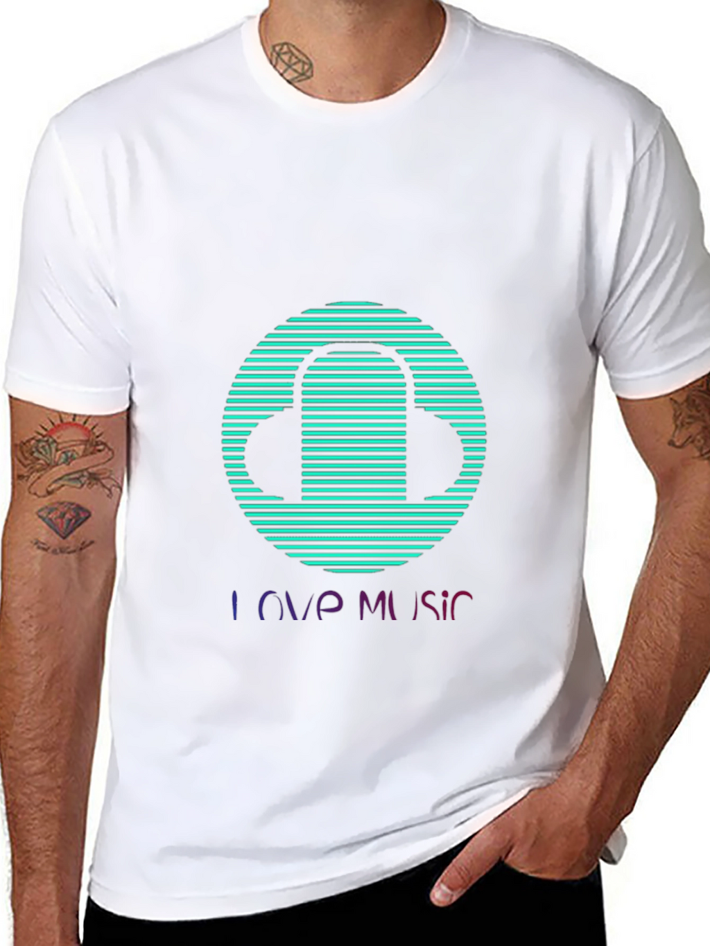 Love Music Graphic Tee - Stylish Black T-Shirt