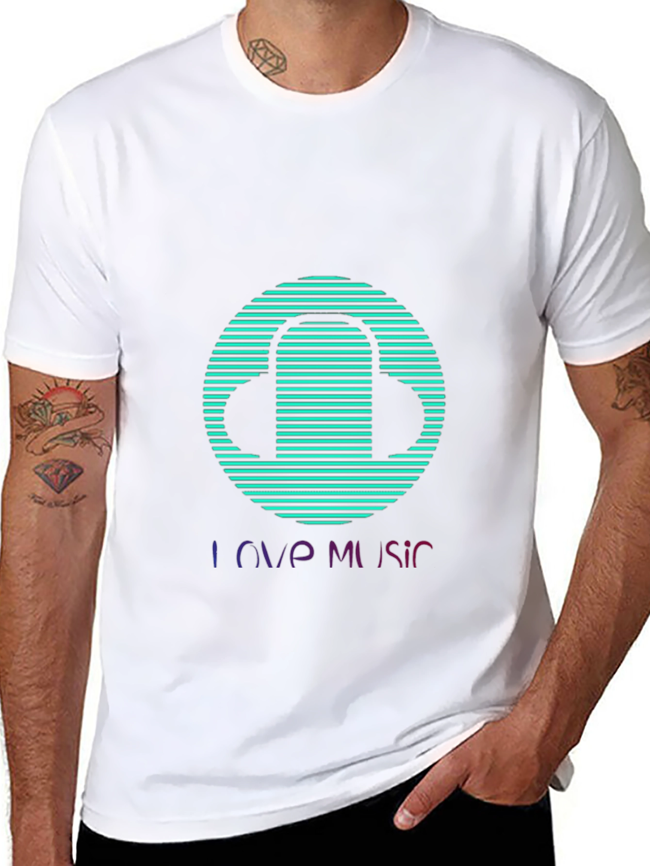 Love Music Graphic Tee - Stylish Black T-Shirt