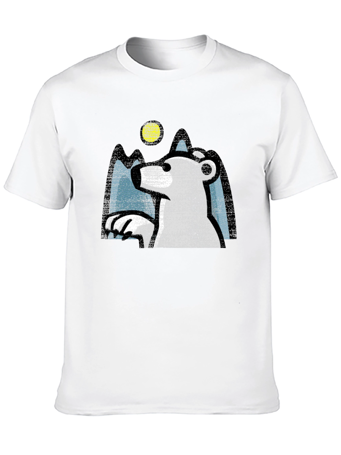 Polar Bear Graphic Tee - Black Cotton T-Shirt