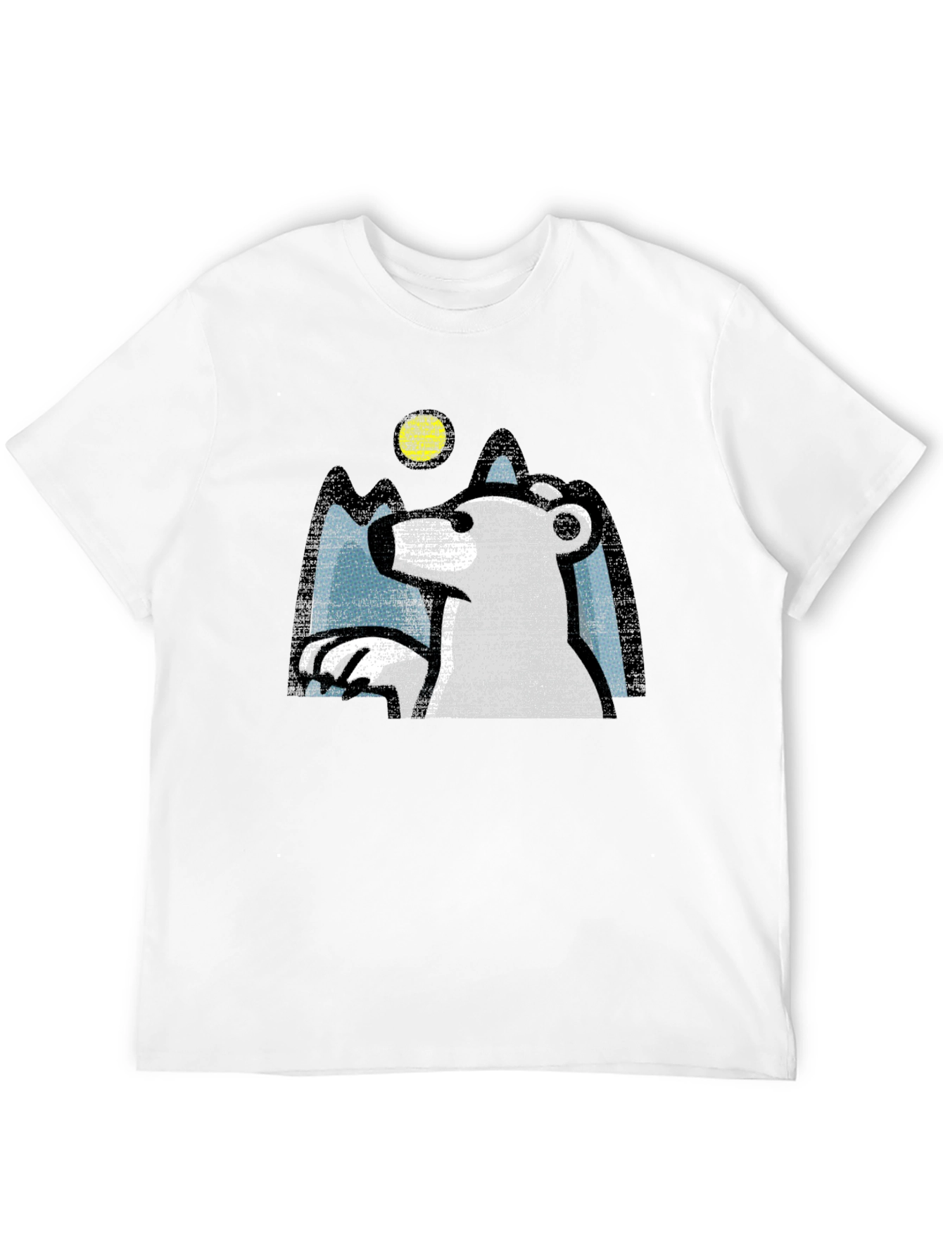 Polar Bear Graphic Tee - Black Cotton T-Shirt