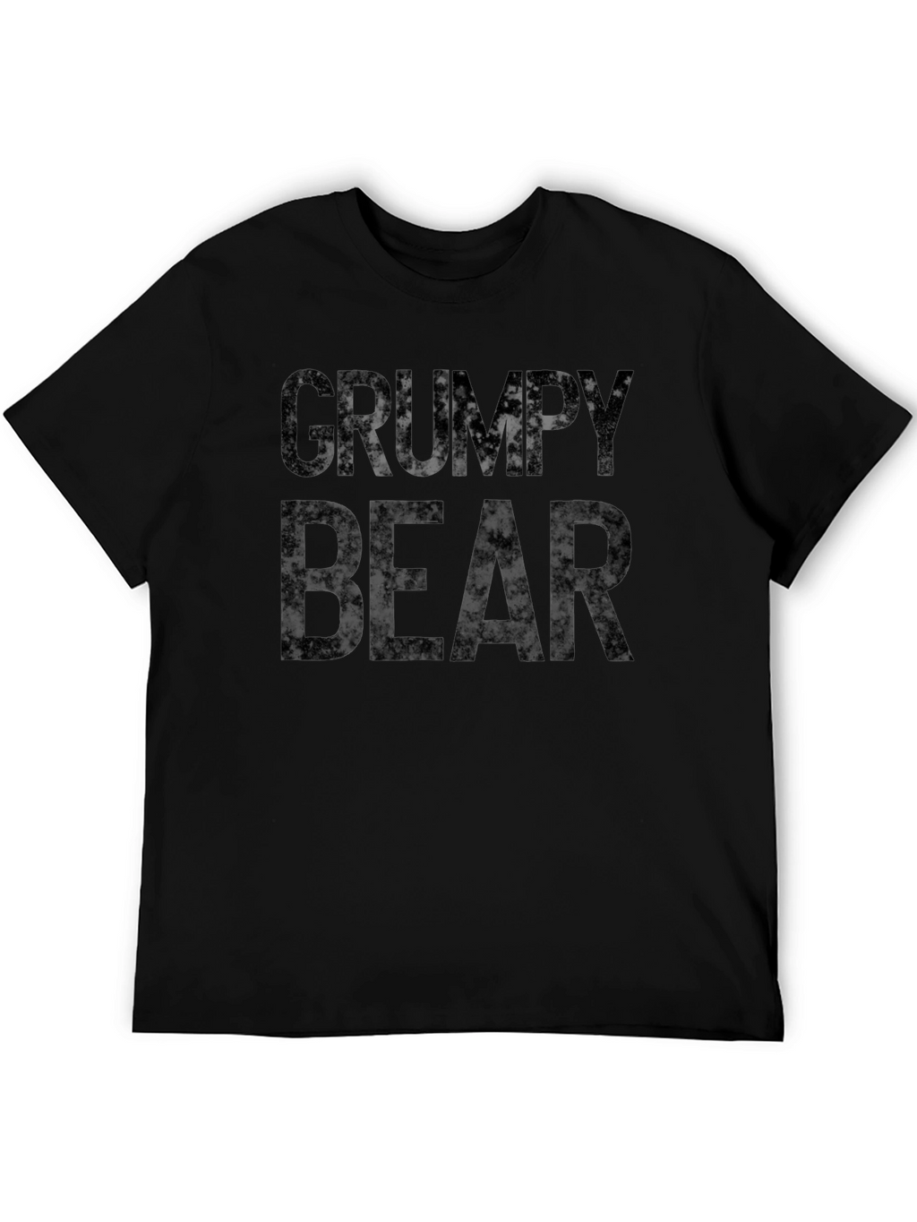 Grumpy Bear Graphic Print T-Shirt - Black