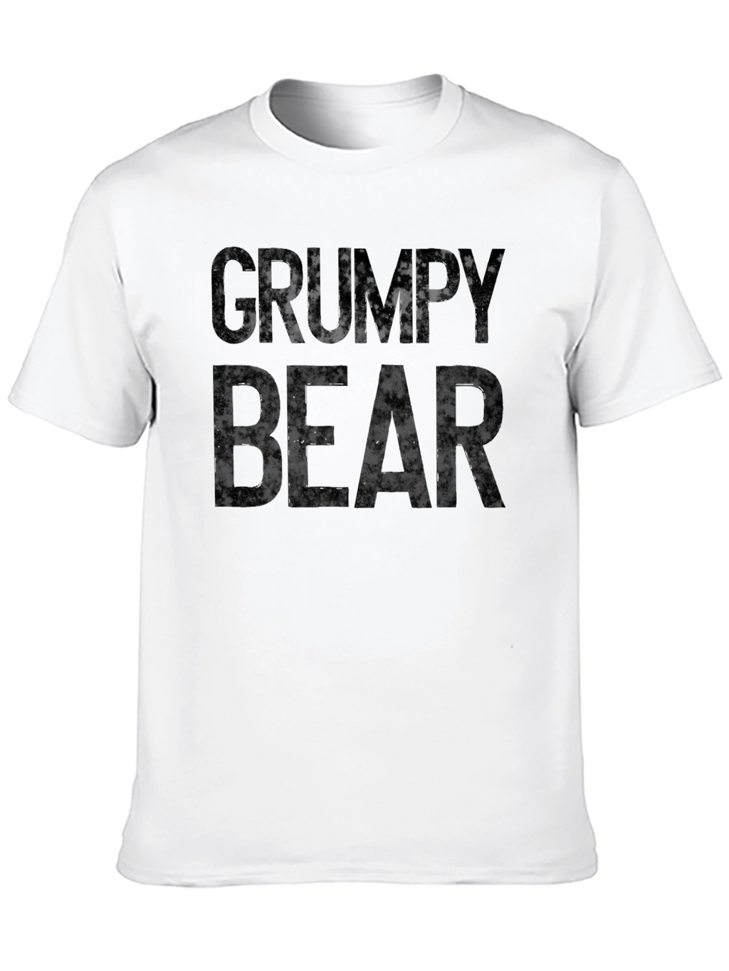 Grumpy Bear Graphic Print T-Shirt - Black