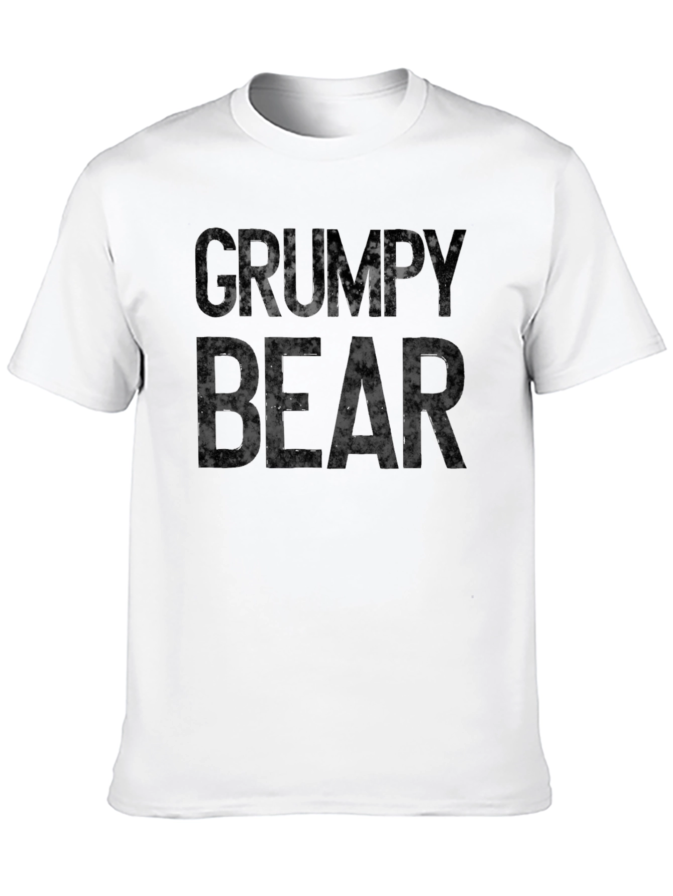 Grumpy Bear Graphic Print T-Shirt - Black