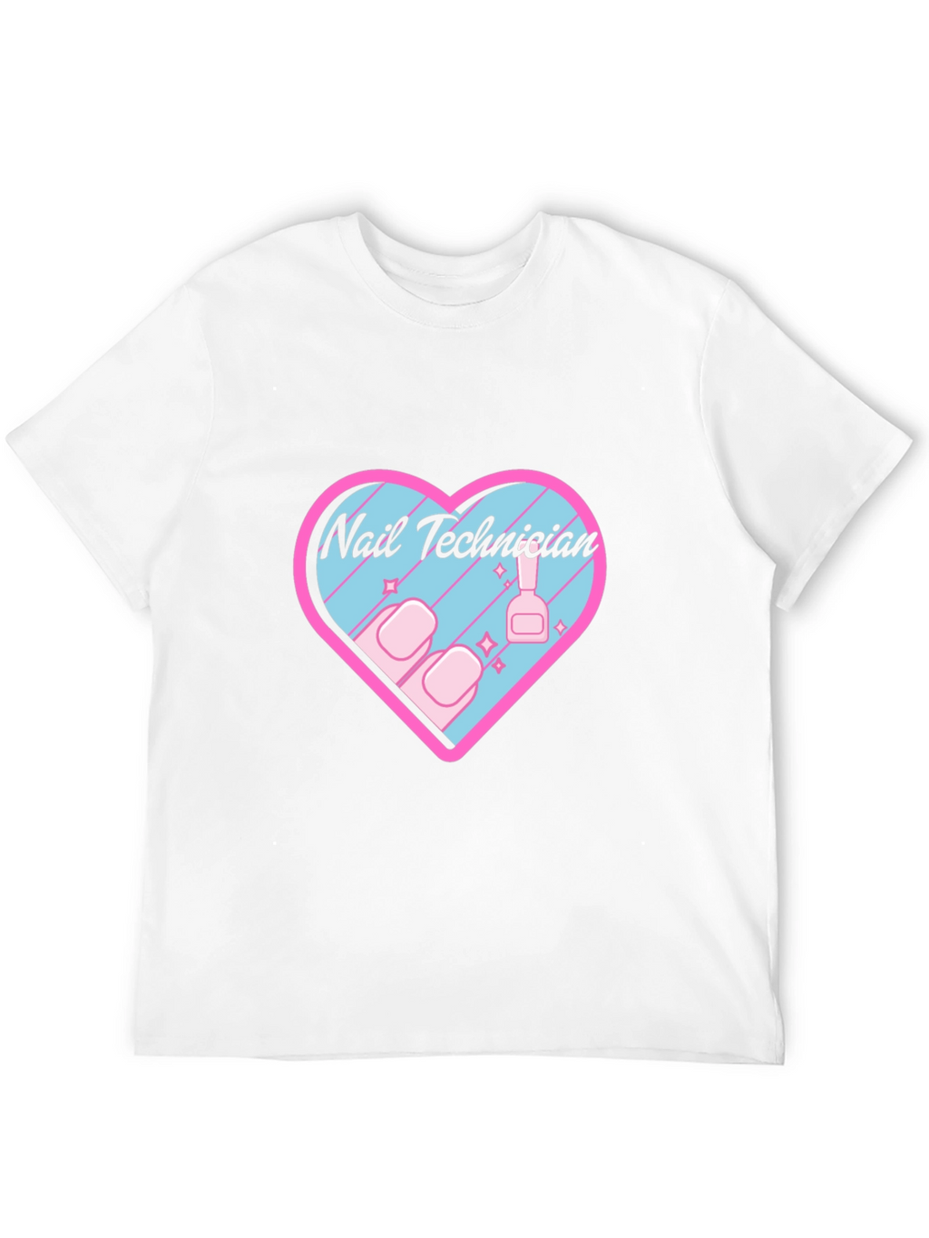 Nail Technician Heart Graphic T-Shirt