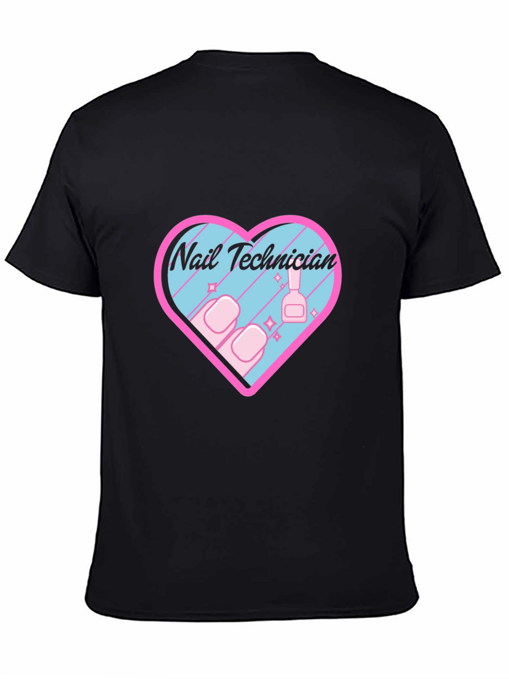Nail Technician Heart Graphic T-Shirt