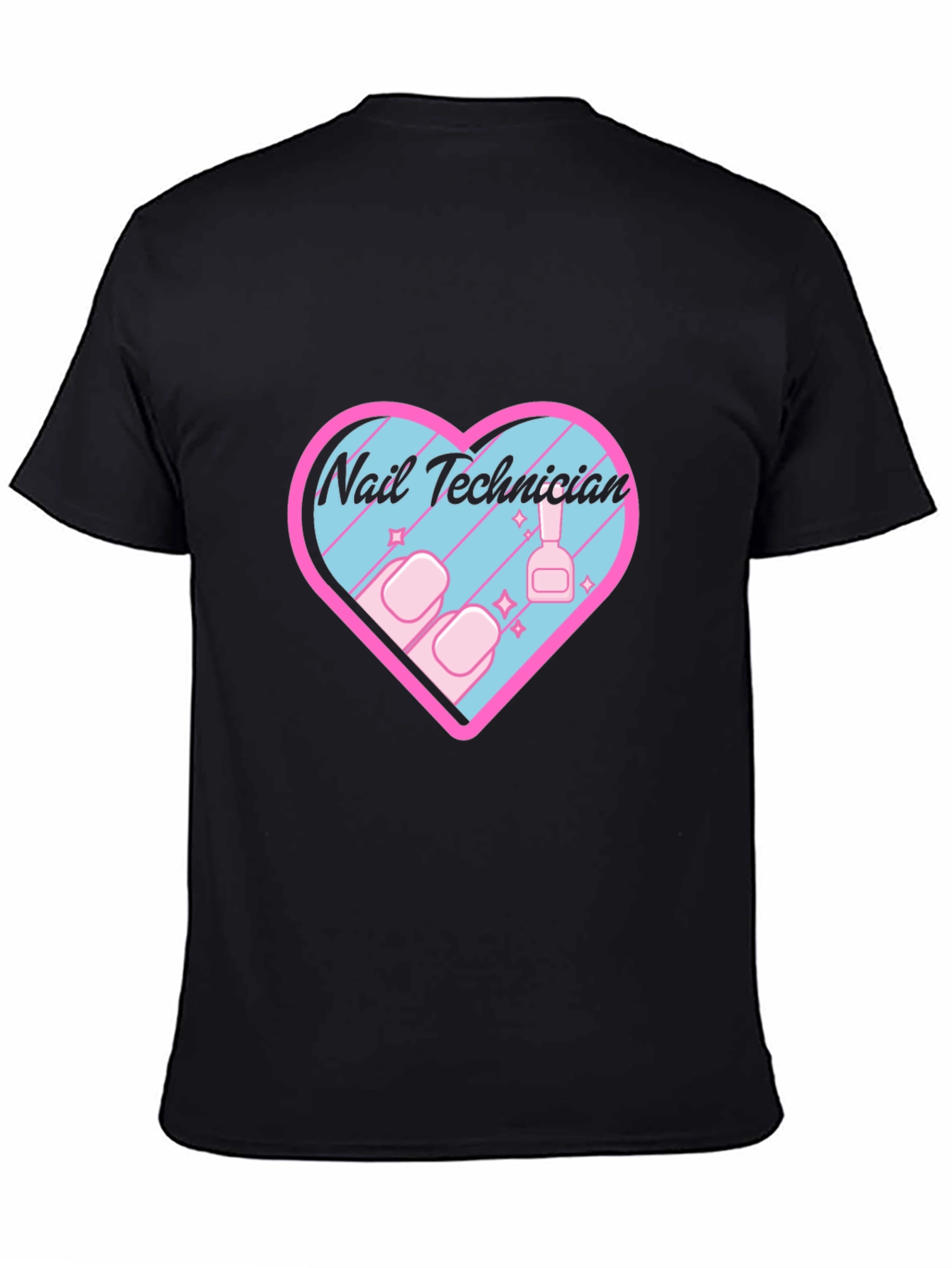 Nail Technician Heart Graphic T-Shirt