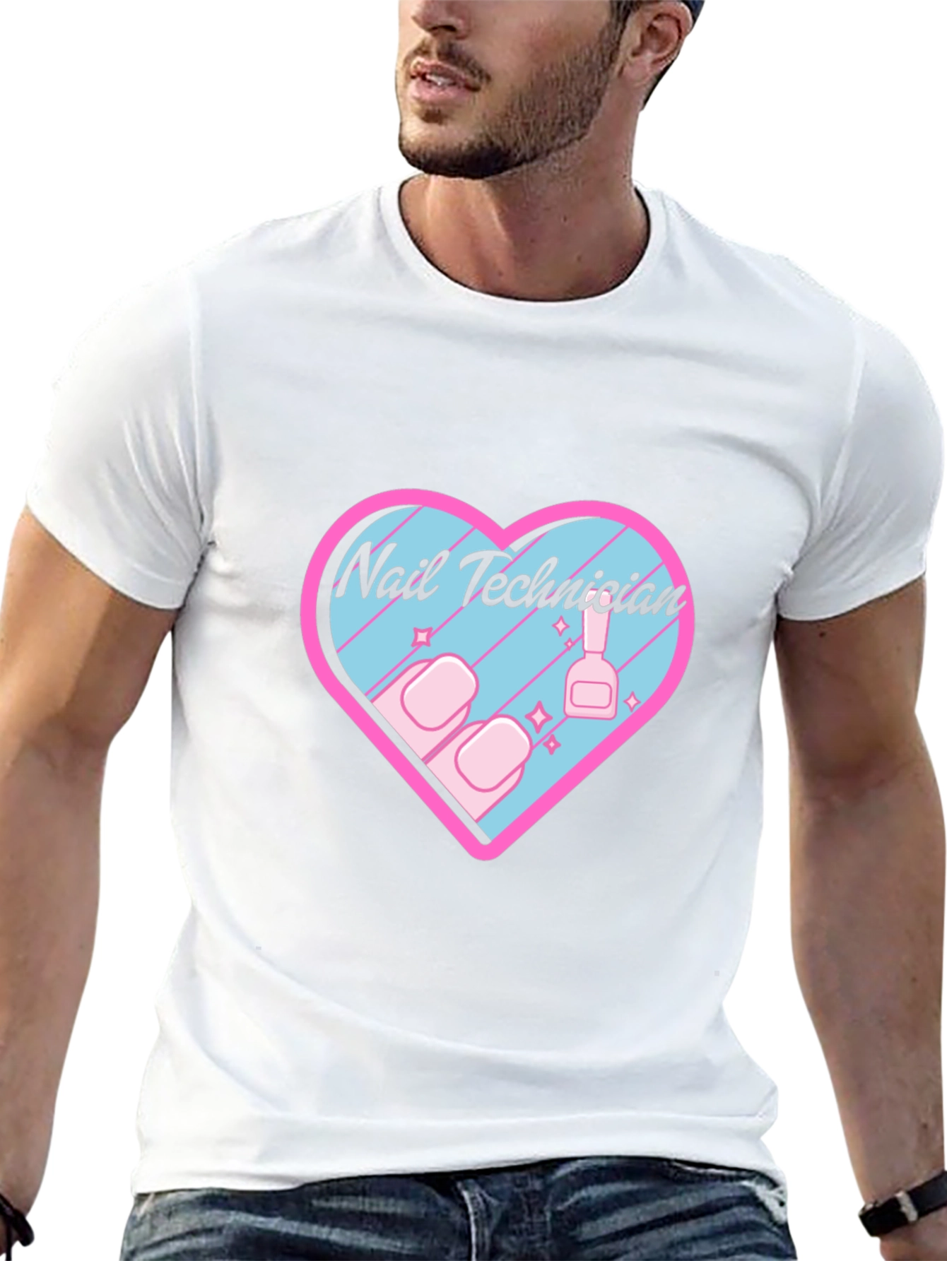 Nail Technician Heart Graphic T-Shirt