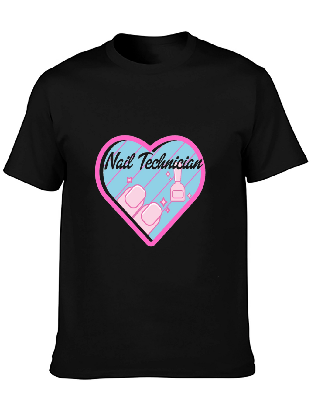Nail Technician Heart Graphic T-Shirt