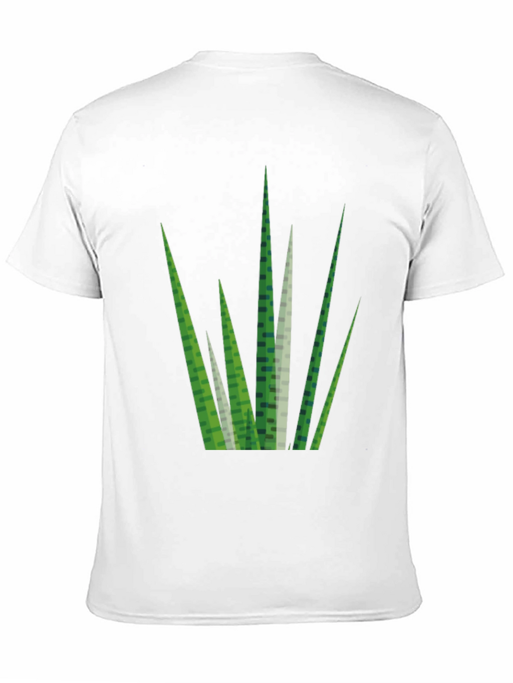 Geometric Grass Print Black T-Shirt