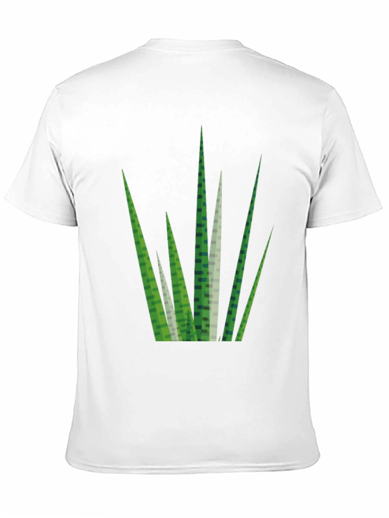 Geometric Grass Print Black T-Shirt