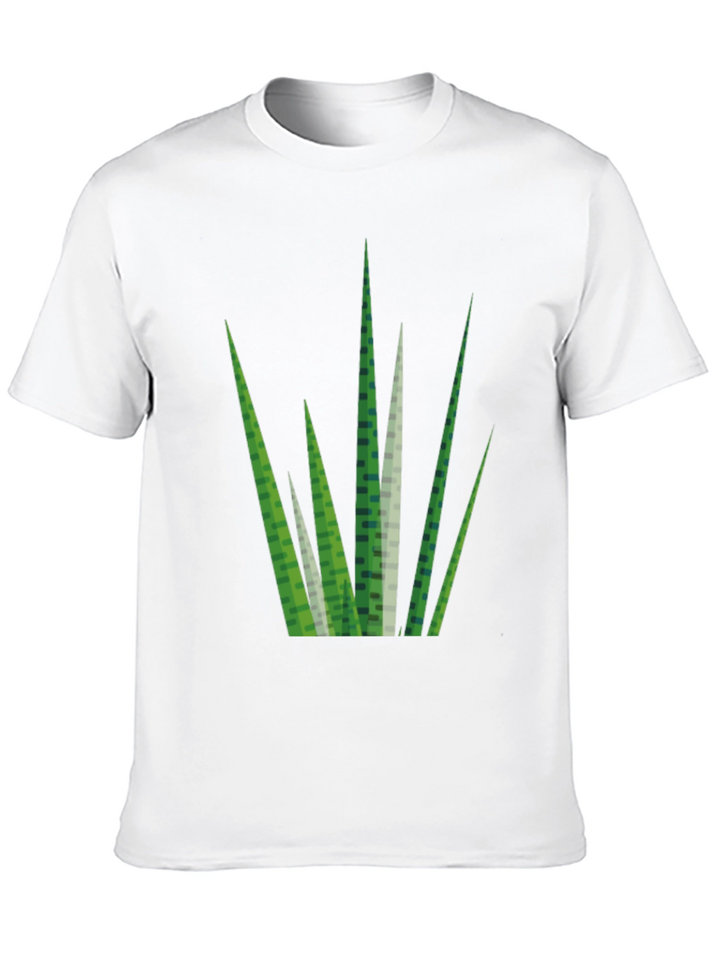 Geometric Grass Print Black T-Shirt