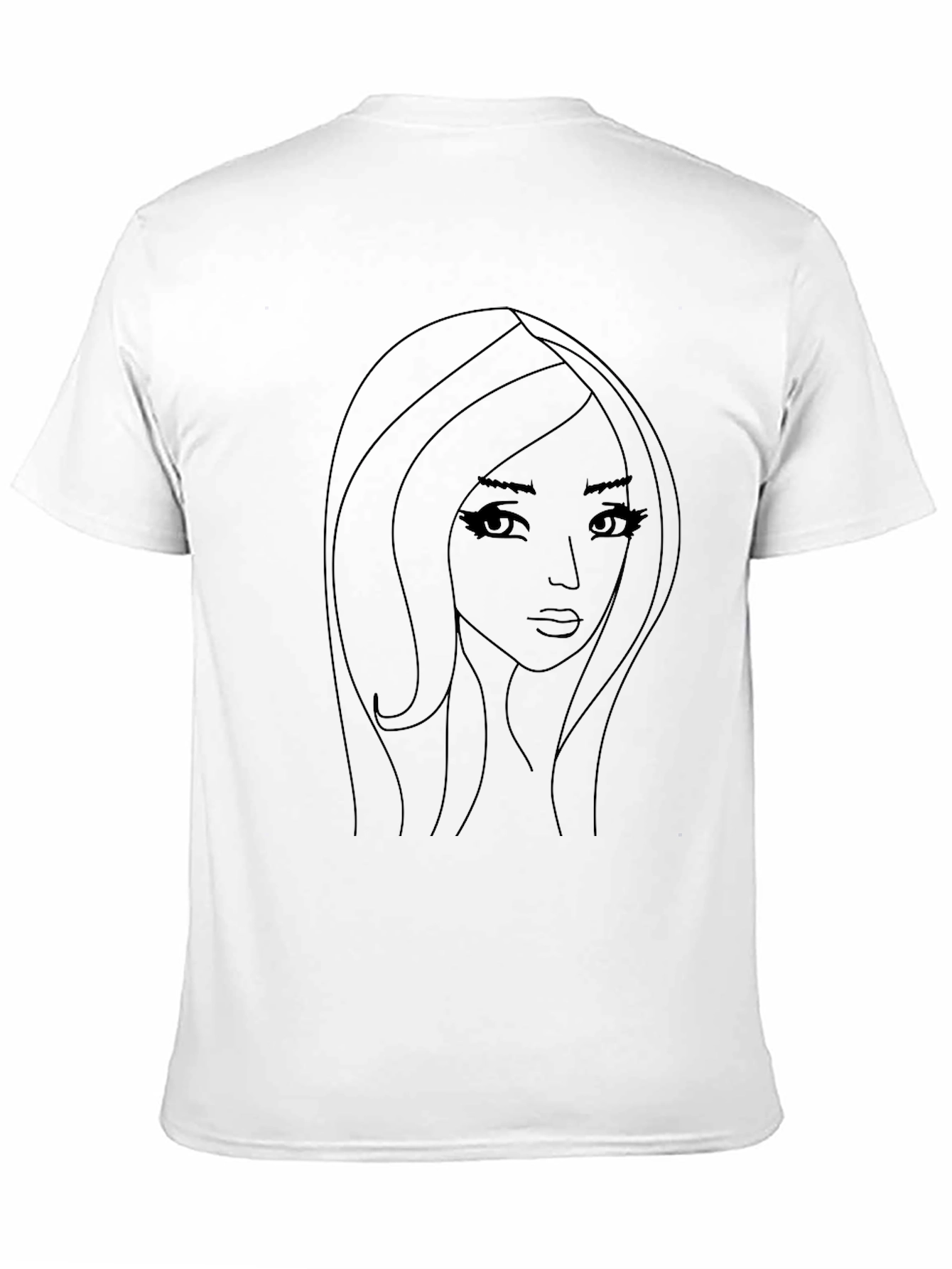Line Art Woman Graphic Tee - Black Unisex T-Shirt