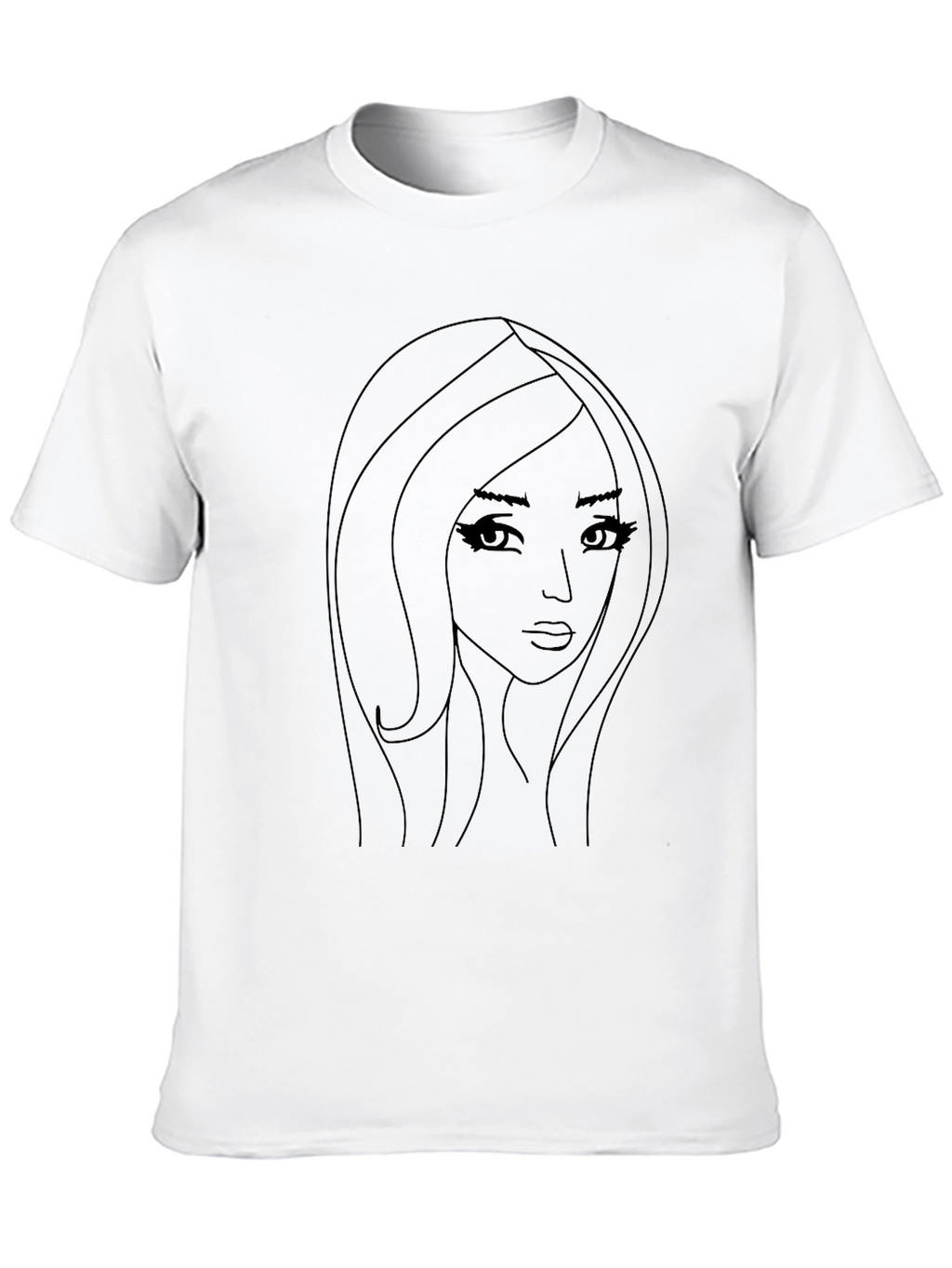 Line Art Woman Graphic Tee - Black Unisex T-Shirt