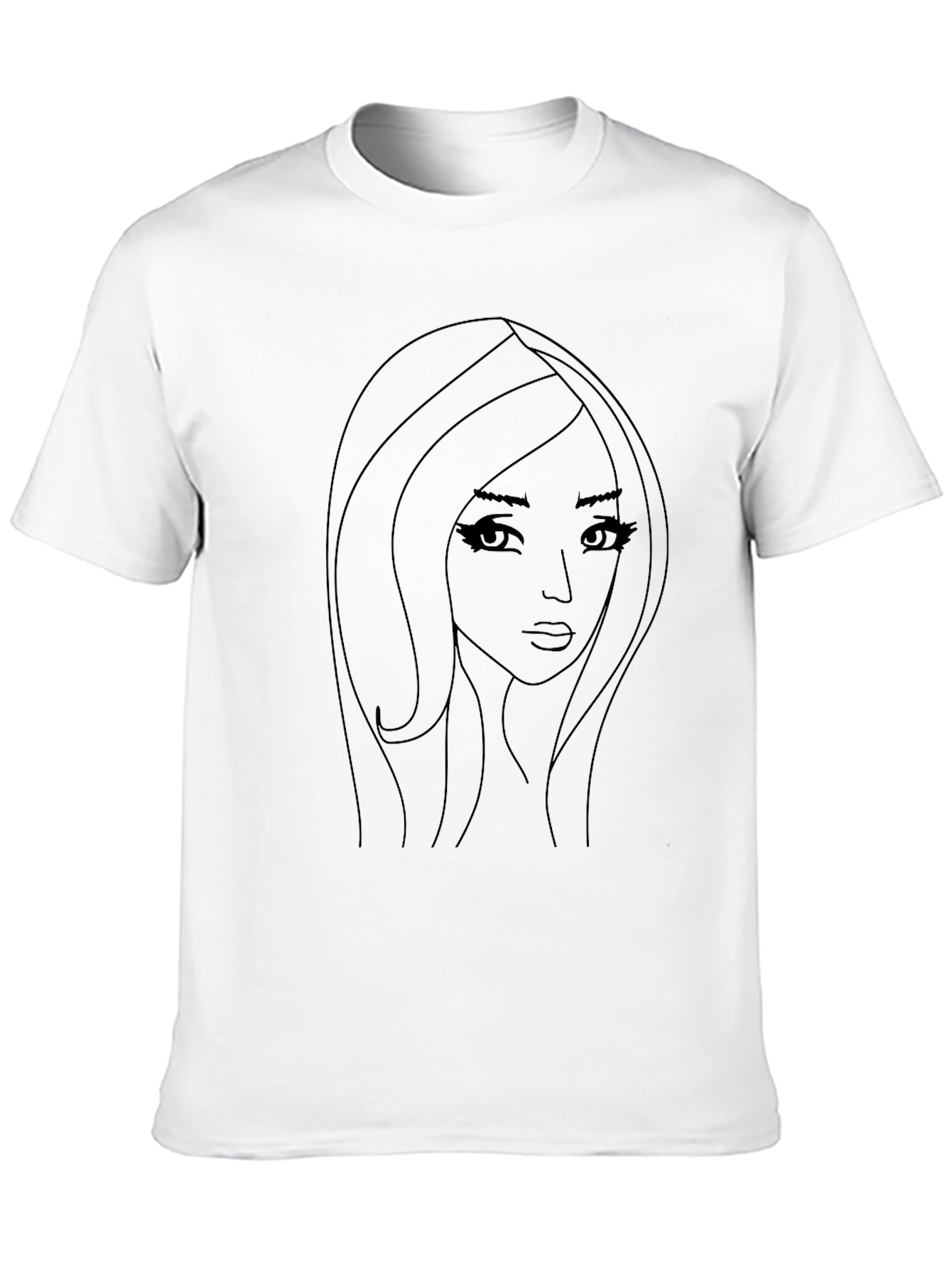 Line Art Woman Graphic Tee - Black Unisex T-Shirt