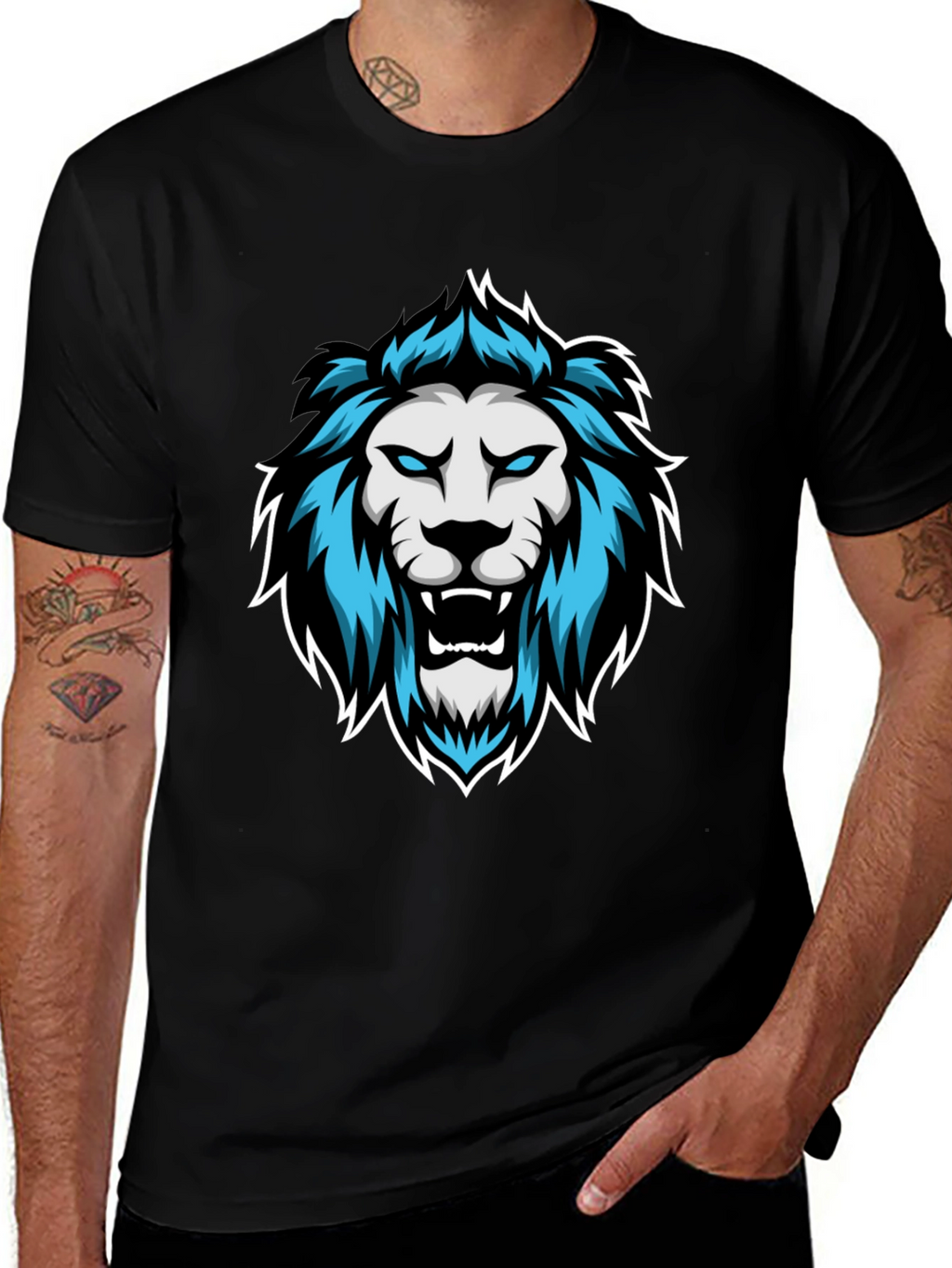 Lion Graphic Tee - Mens Black T-Shirt