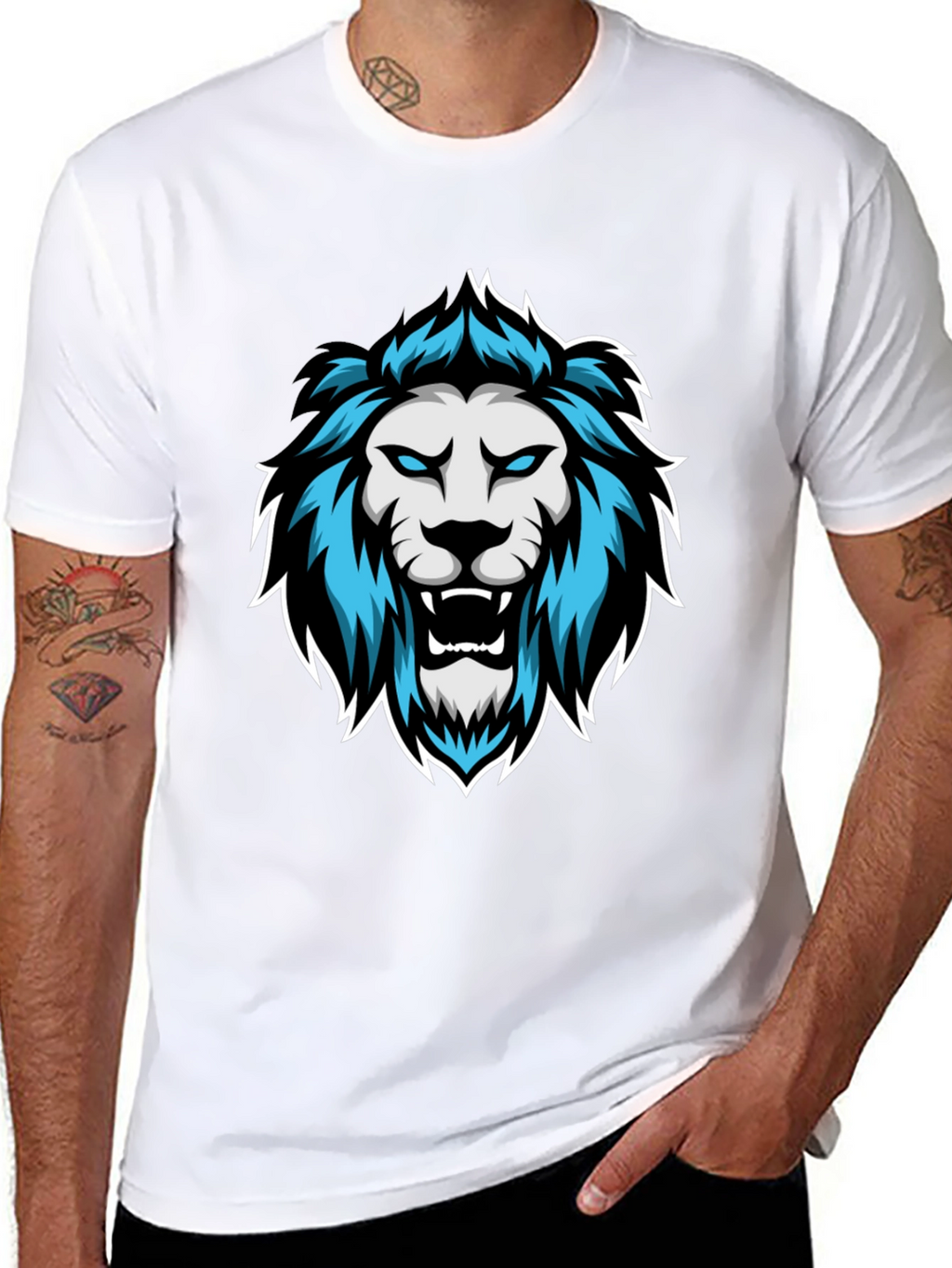 Lion Graphic Tee - Mens Black T-Shirt