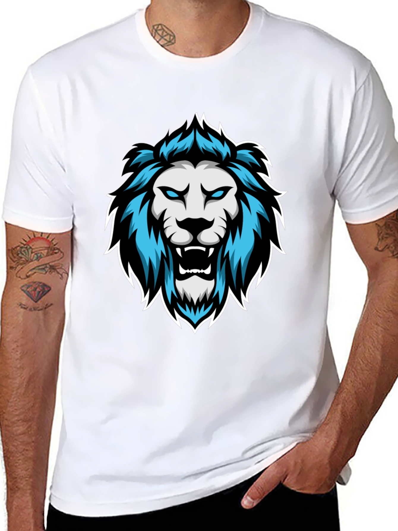 Lion Graphic Tee - Mens Black T-Shirt