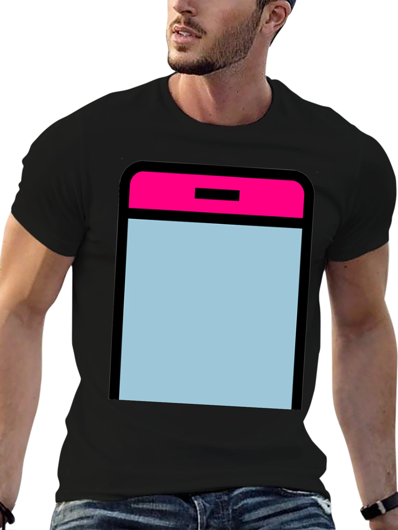 Modern Graphic Tee - App Icon Style - Black