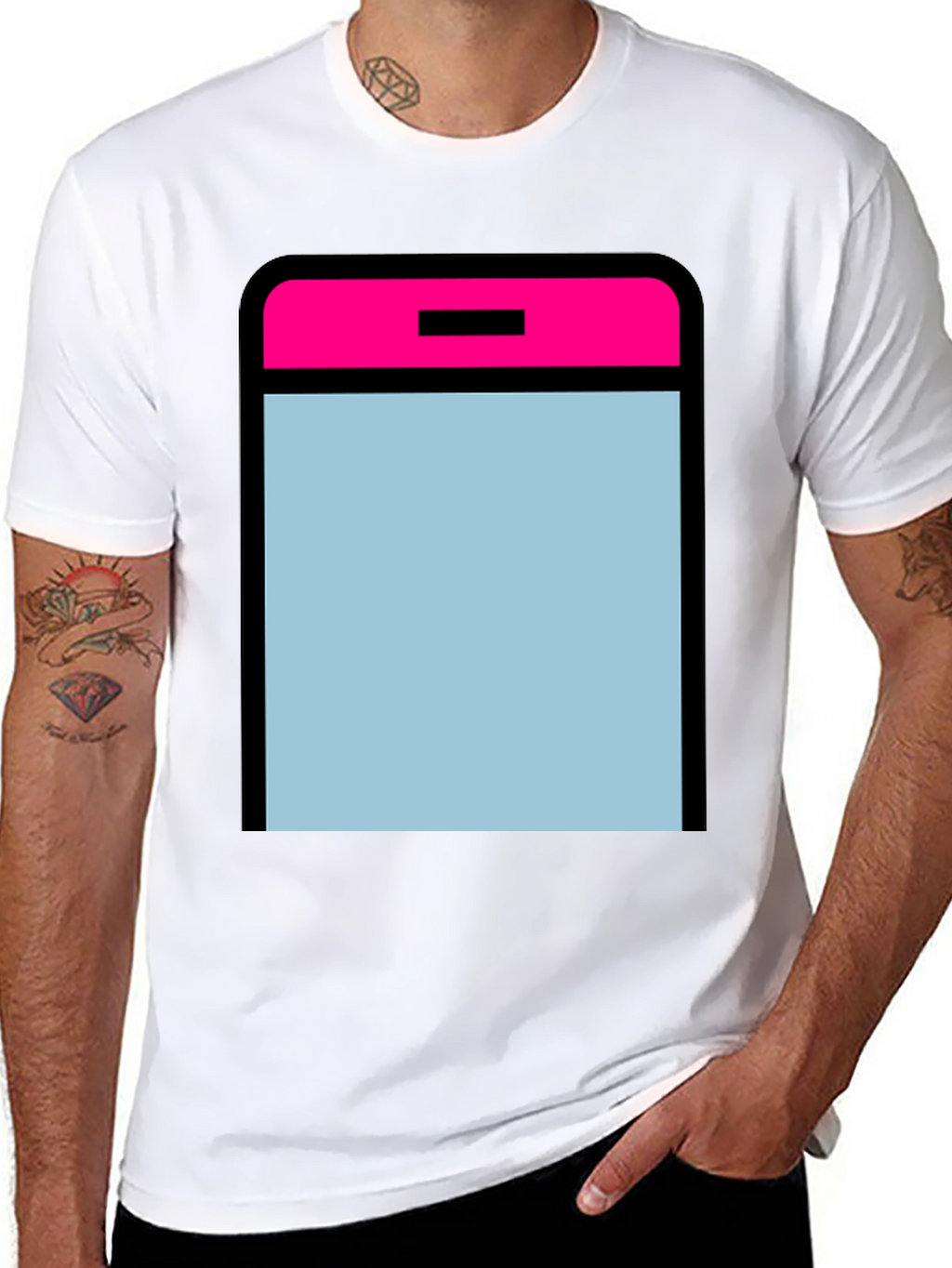 Modern Graphic Tee - App Icon Style - Black
