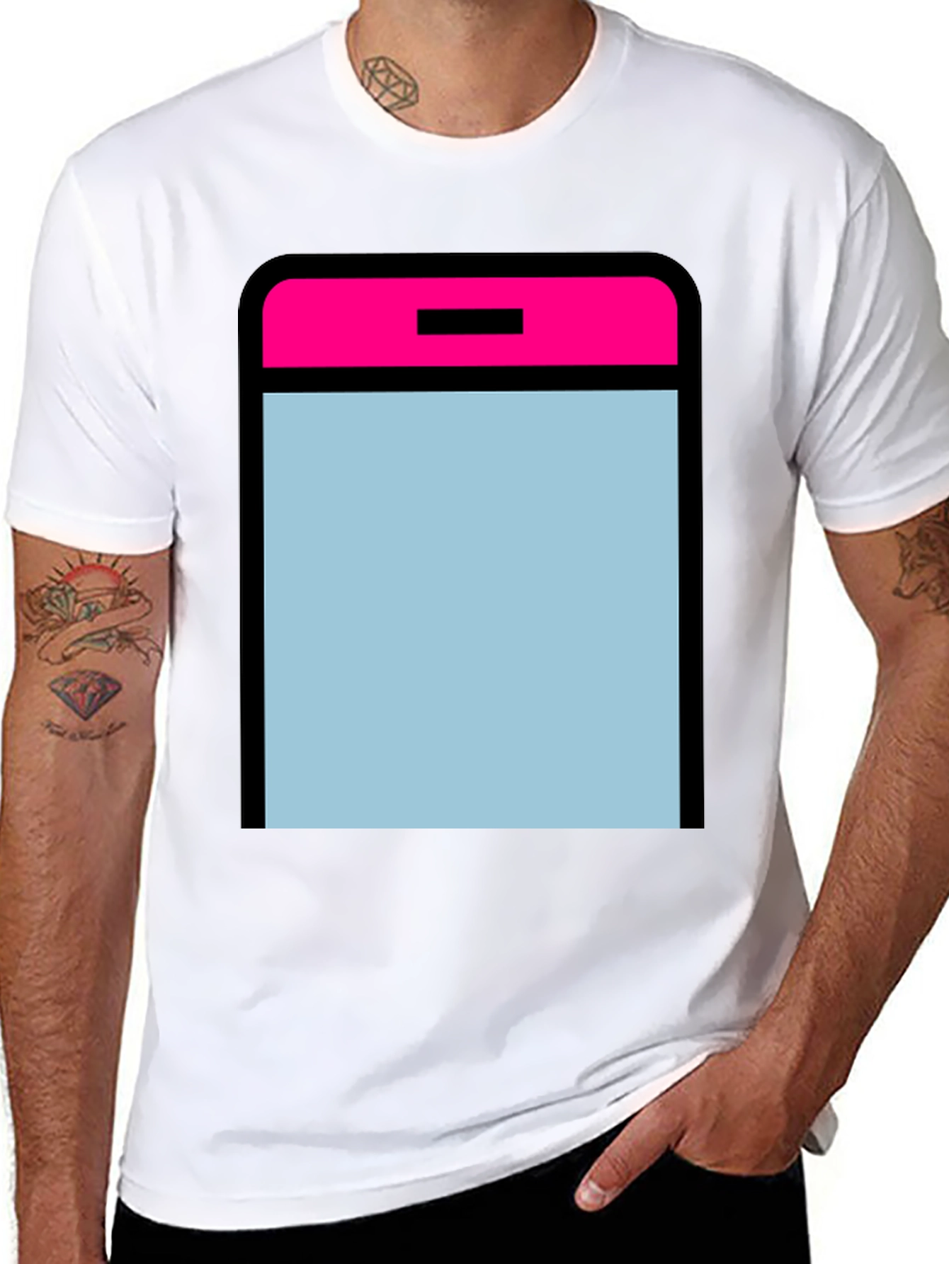 Modern Graphic Tee - App Icon Style - Black