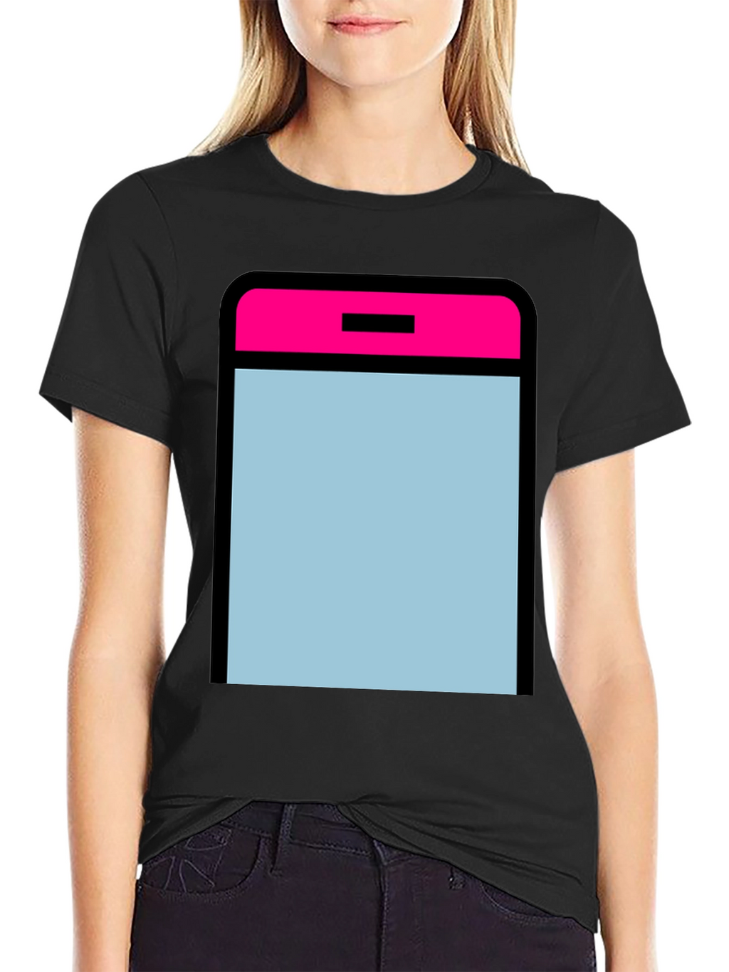 Modern Graphic Tee - App Icon Style - Black