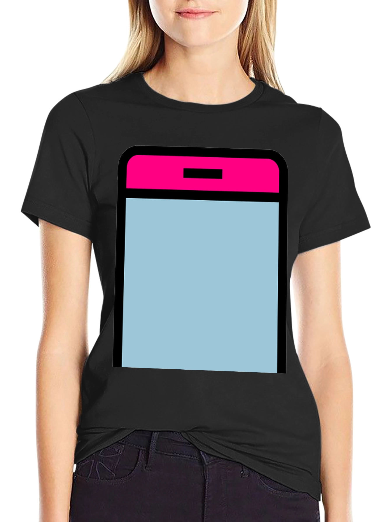 Modern Graphic Tee - App Icon Style - Black