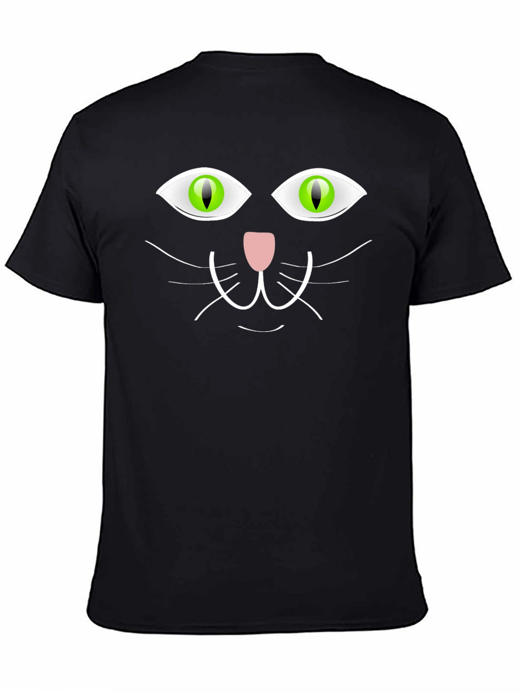 Black Cat Face Graphic T-Shirt