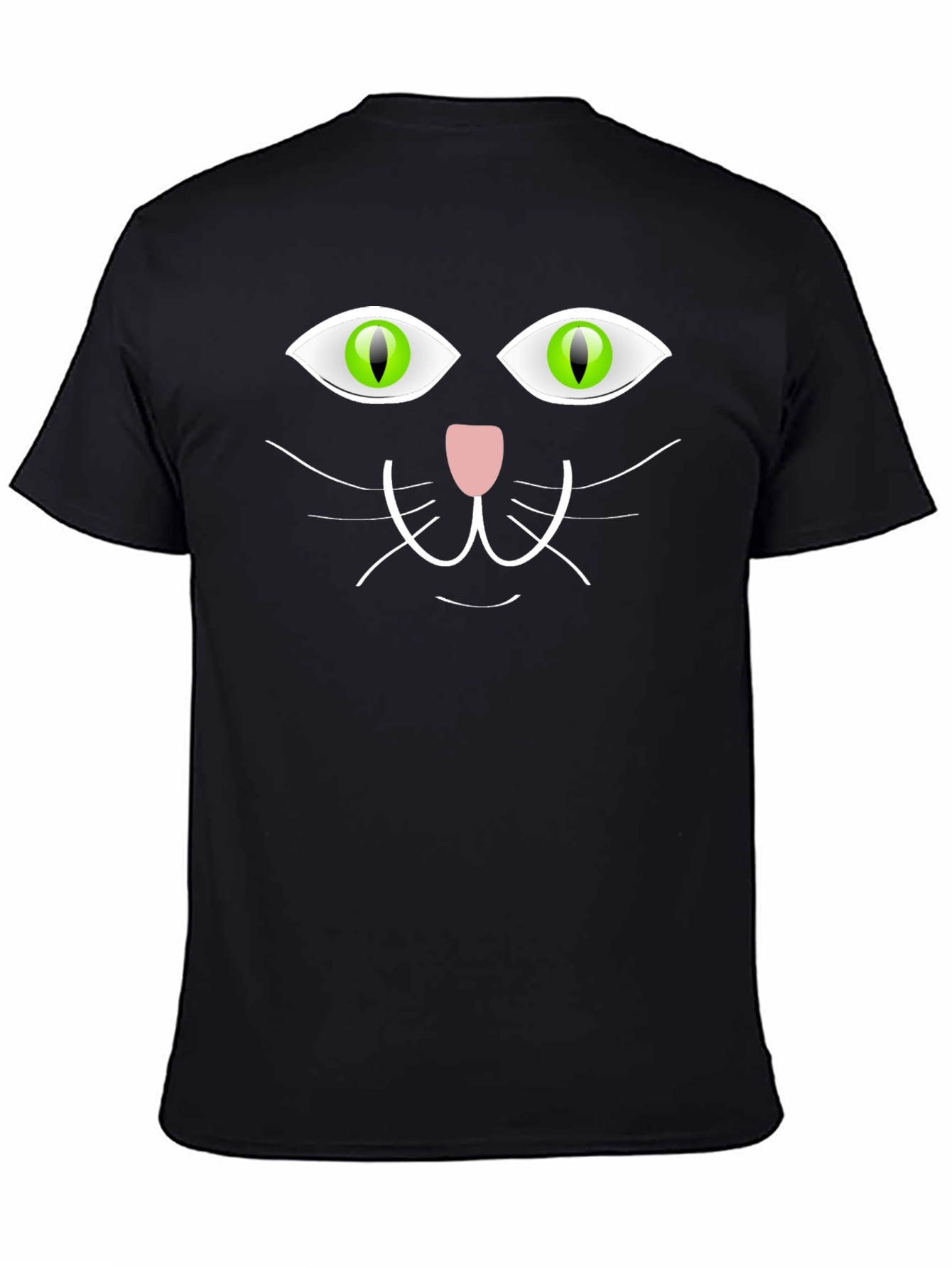 Black Cat Face Graphic T-Shirt