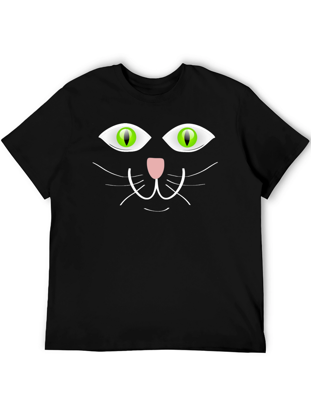 Black Cat Face Graphic T-Shirt