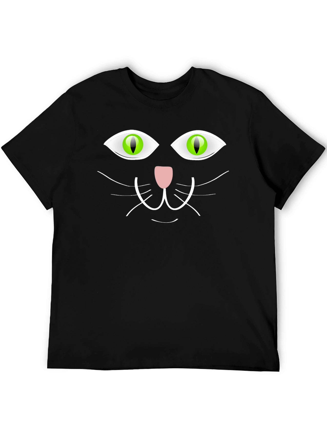 Black Cat Face Graphic T-Shirt