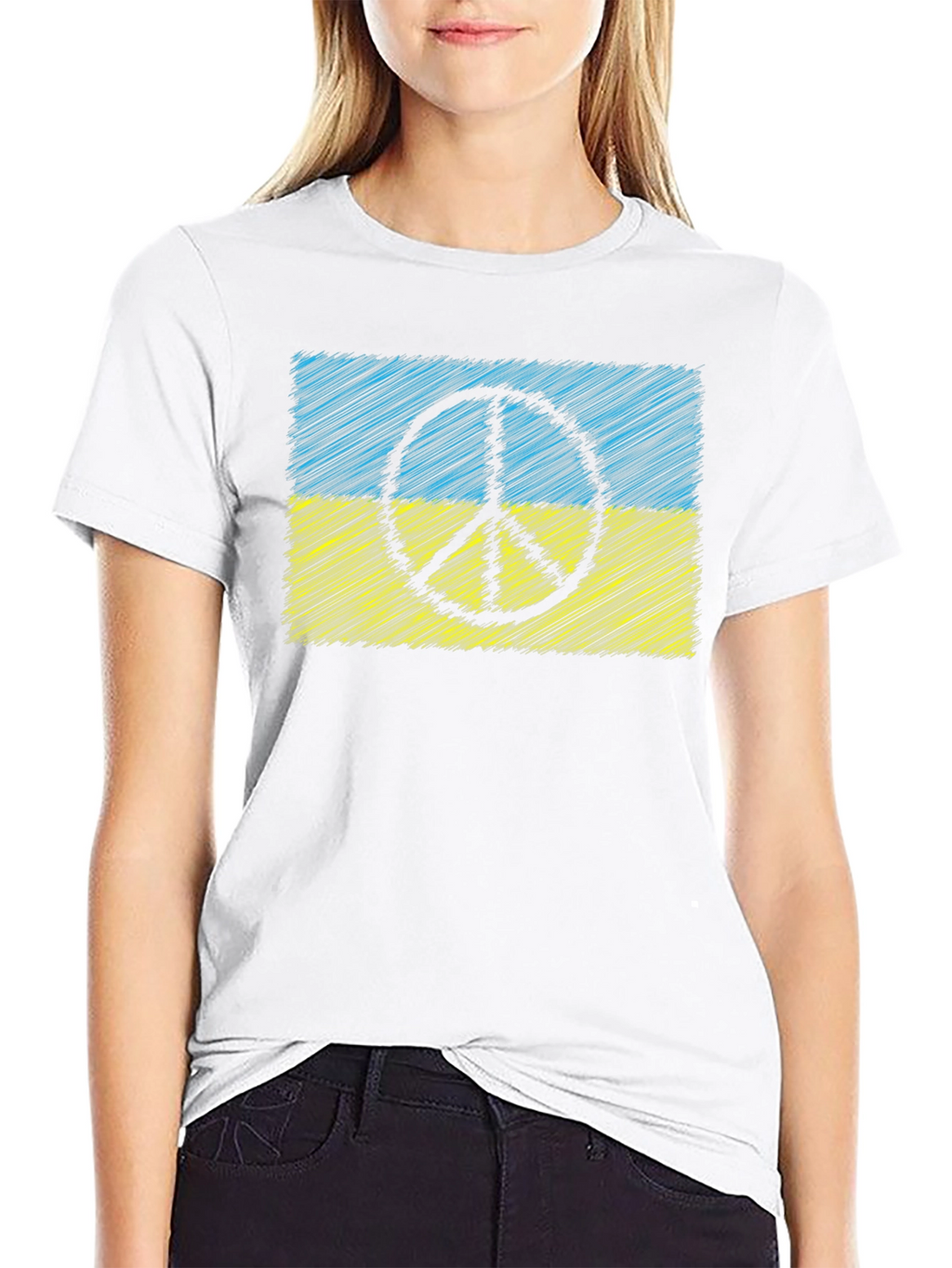 Ukraine Peace Sign Flag T-Shirt