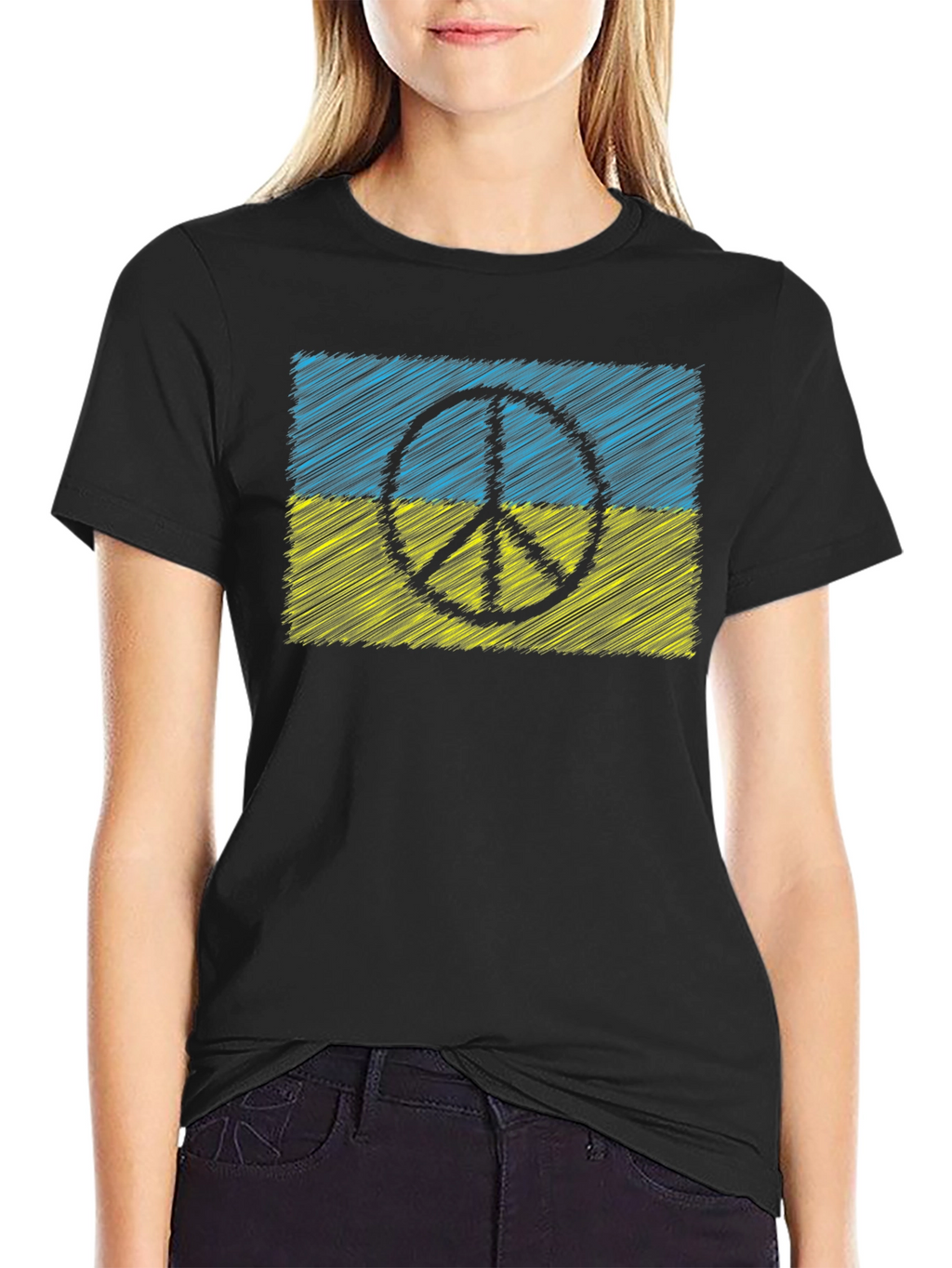 Ukraine Peace Sign Flag T-Shirt