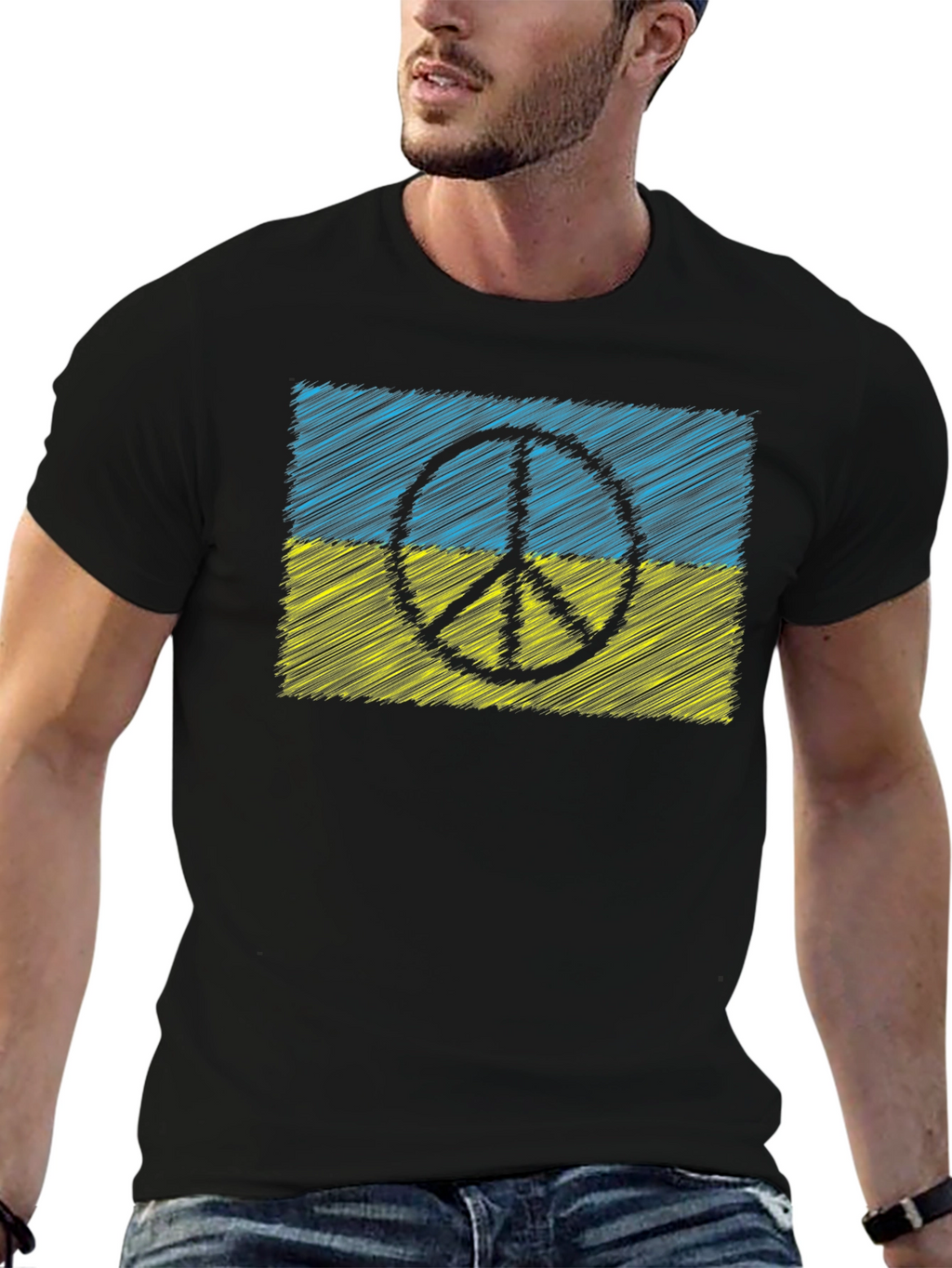 Ukraine Peace Sign Flag T-Shirt