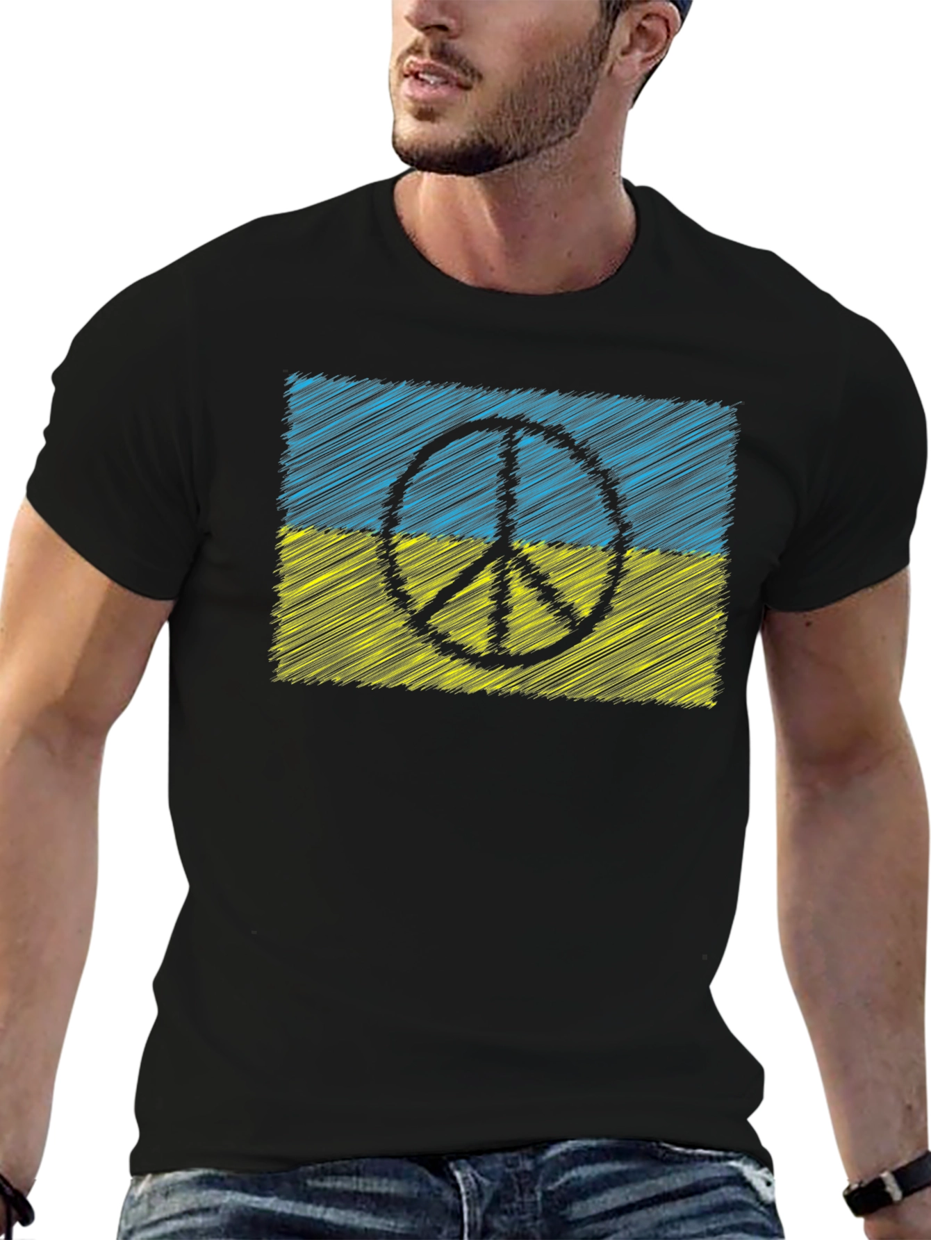 Ukraine Peace Sign Flag T-Shirt