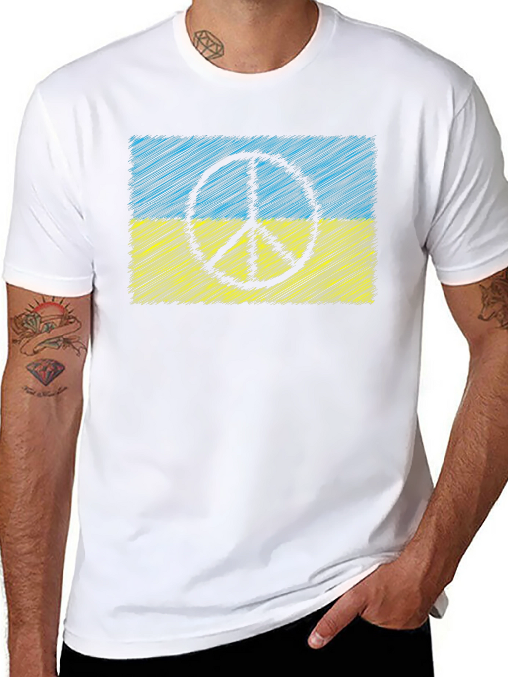 Ukraine Peace Sign Flag T-Shirt