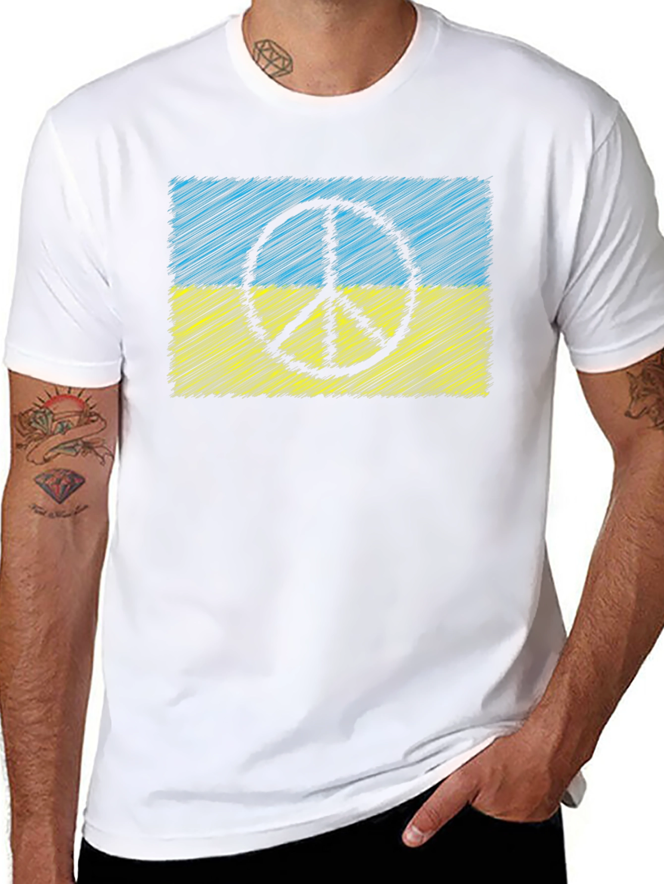 Ukraine Peace Sign Flag T-Shirt