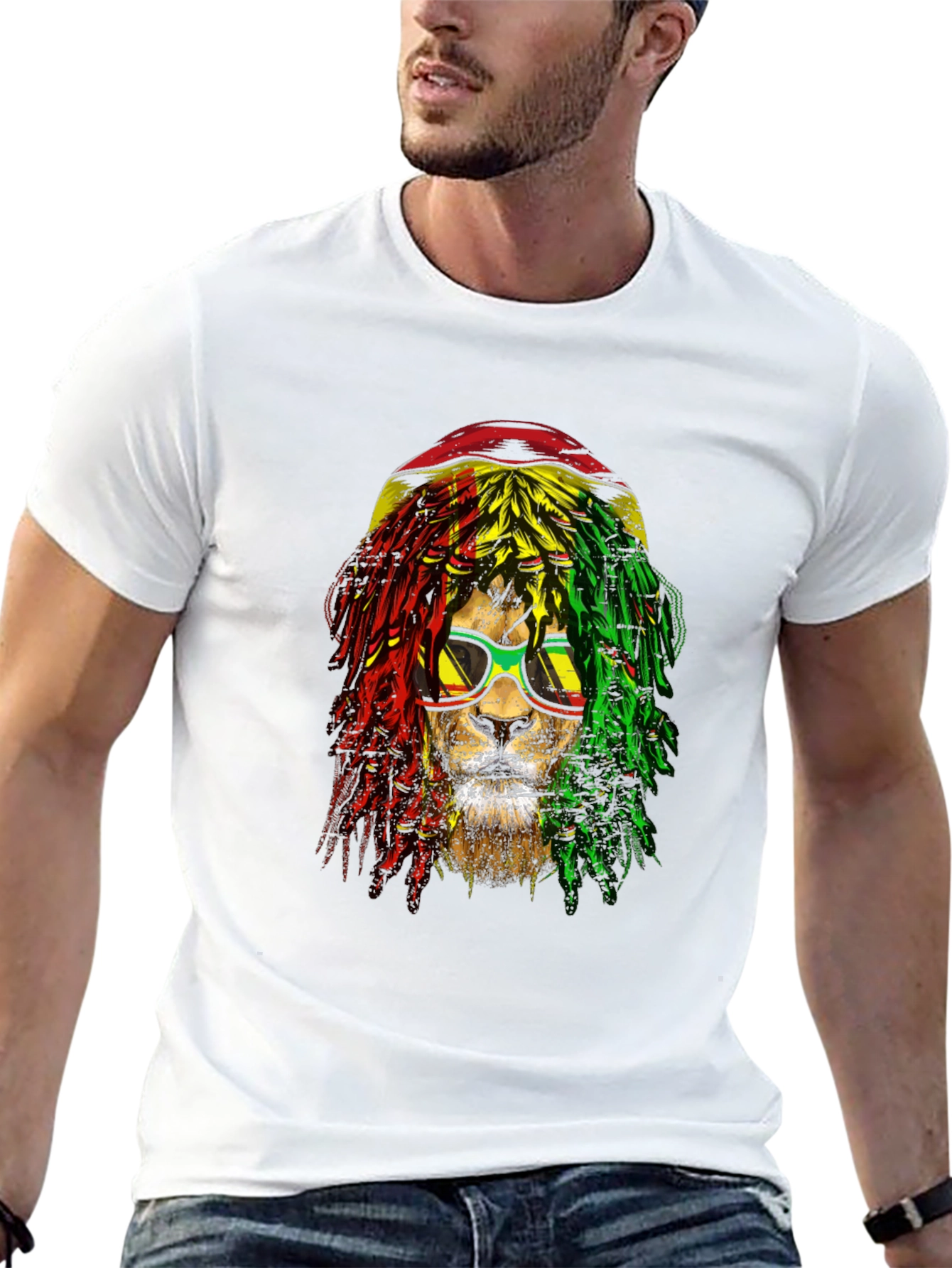 Rasta Lion Graphic Tee - Cool Reggae Style Shirt