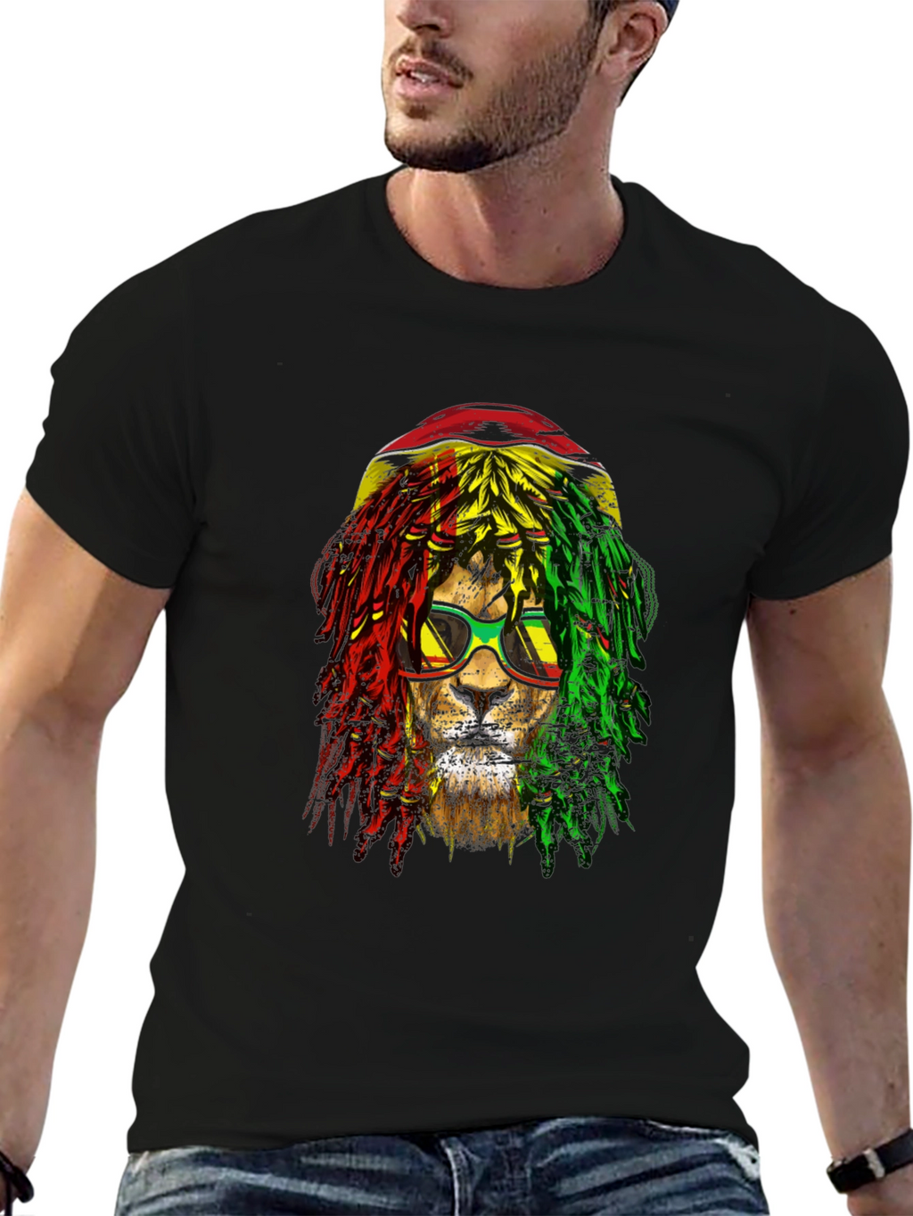 Rasta Lion Graphic Tee - Cool Reggae Style Shirt