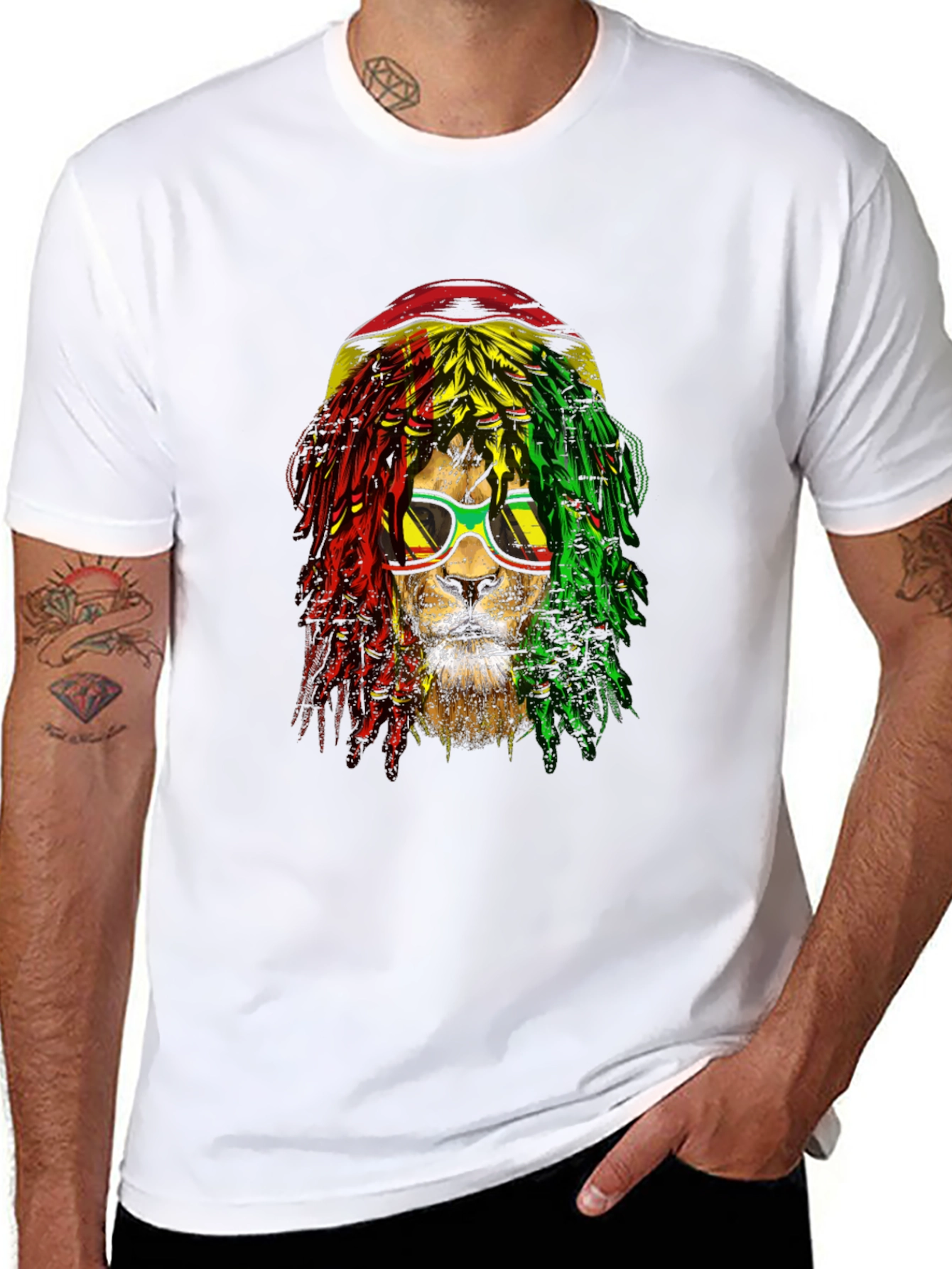 Rasta Lion Graphic Tee - Cool Reggae Style Shirt