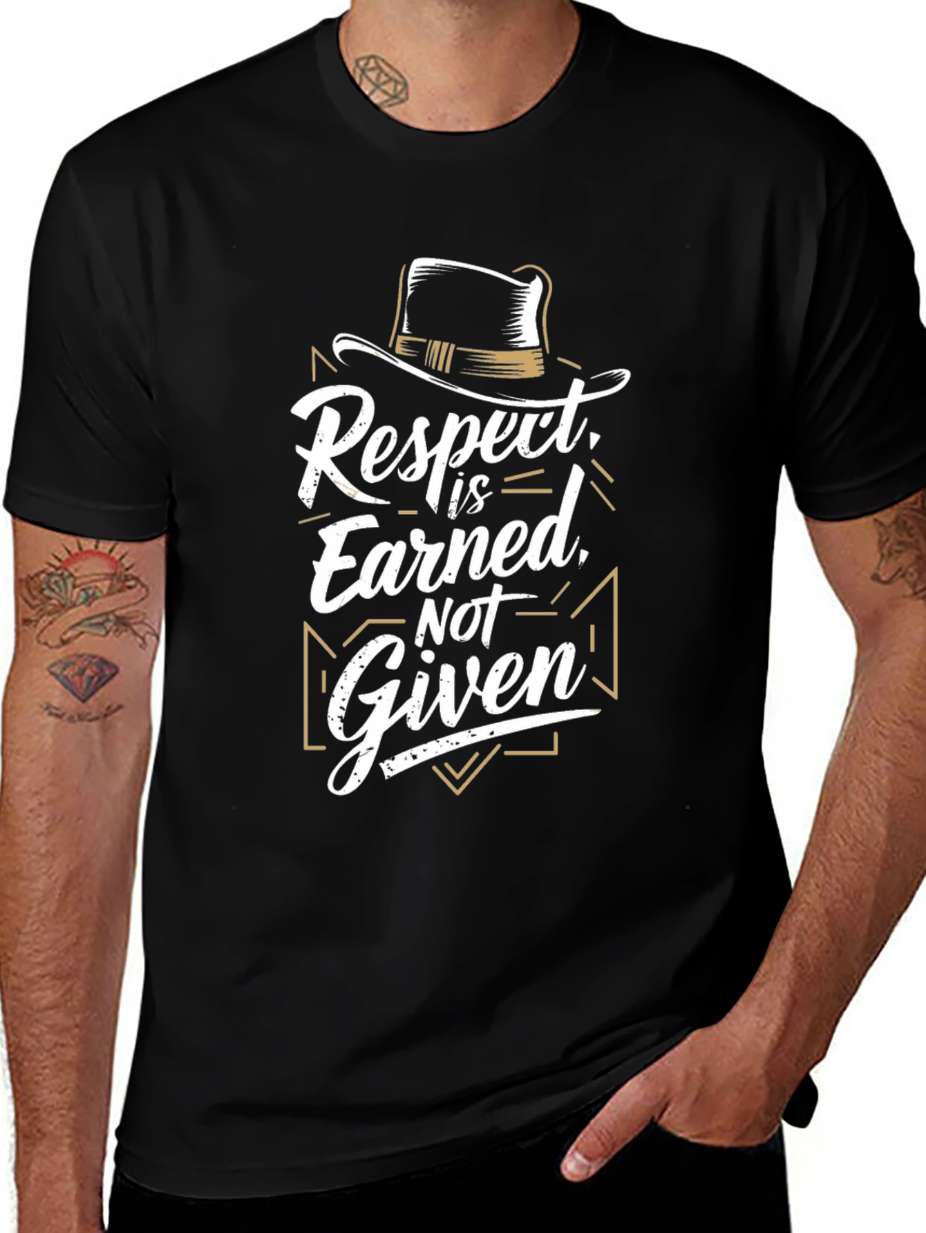 Respect Earned Graphic Black T-Shirt