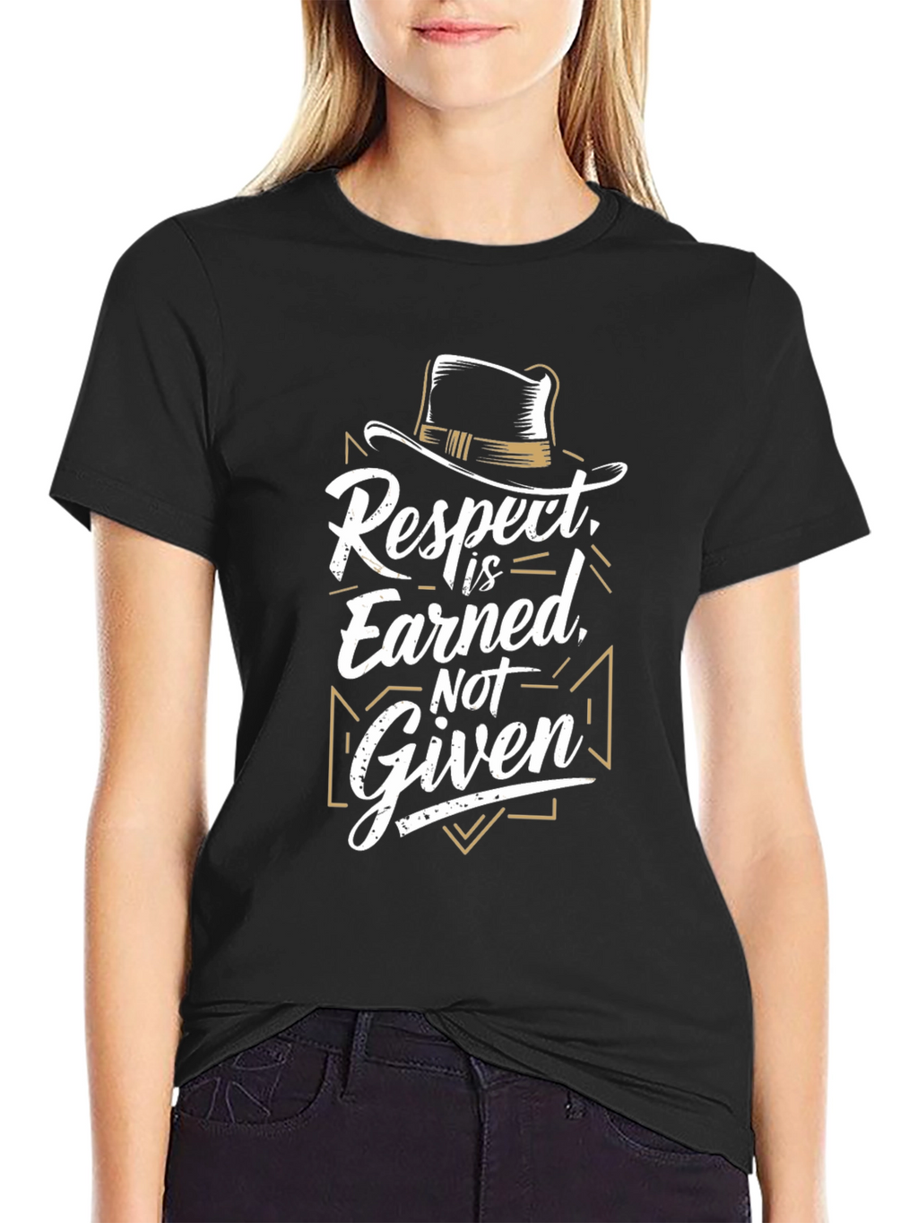 Respect Earned Graphic Black T-Shirt