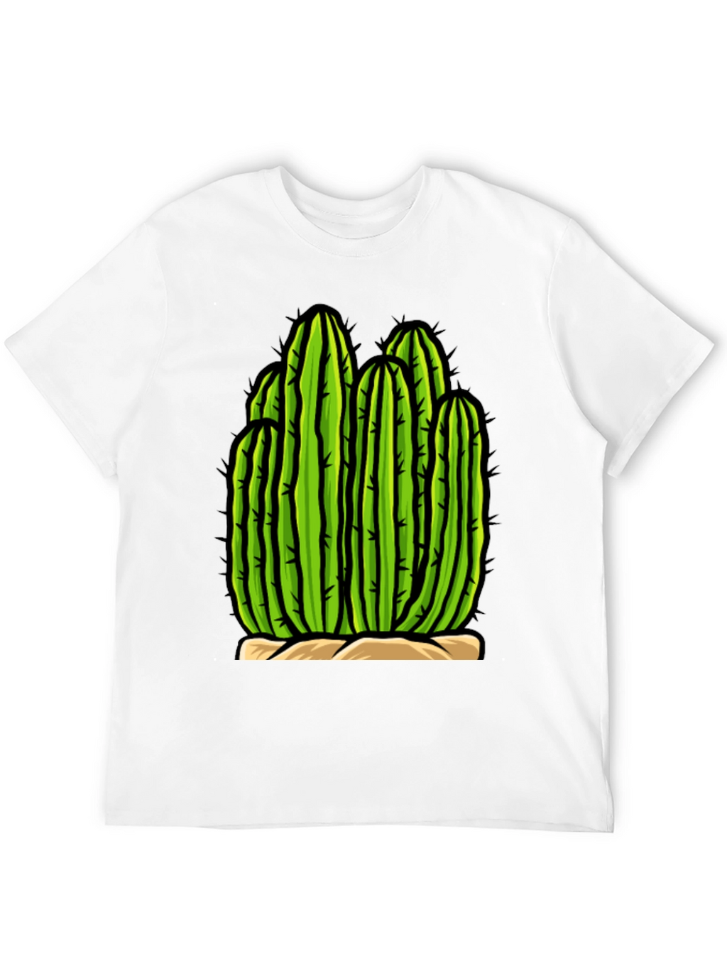 Cactus Graphic Tee - Black Cotton T-Shirt