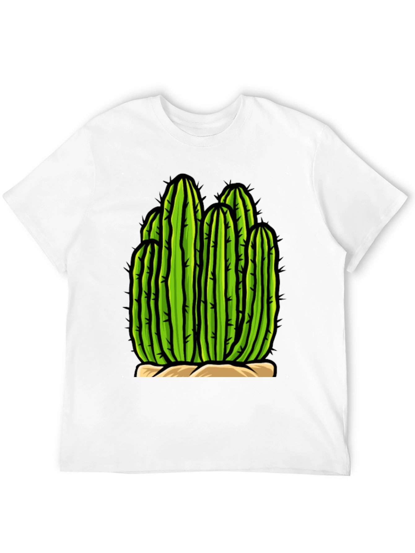 Cactus Graphic Tee - Black Cotton T-Shirt