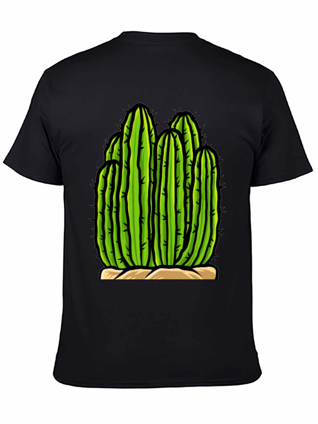 Cactus Graphic Tee - Black Cotton T-Shirt