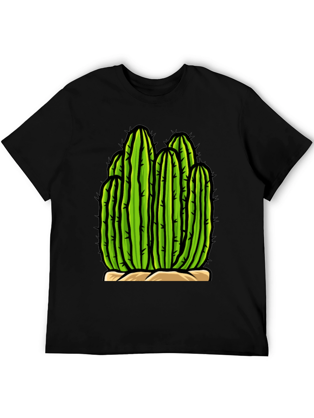 Cactus Graphic Tee - Black Cotton T-Shirt