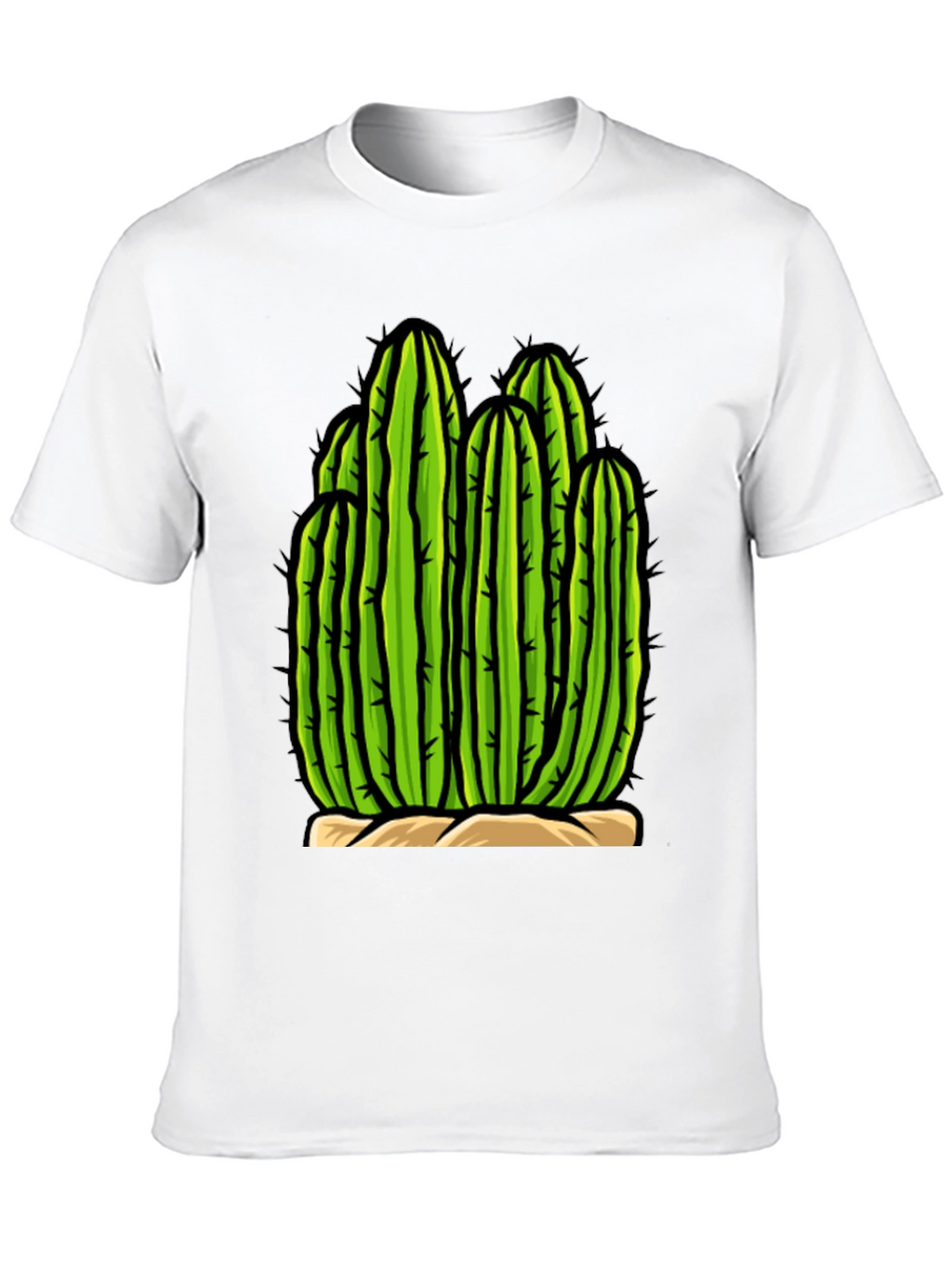Cactus Graphic Tee - Black Cotton T-Shirt