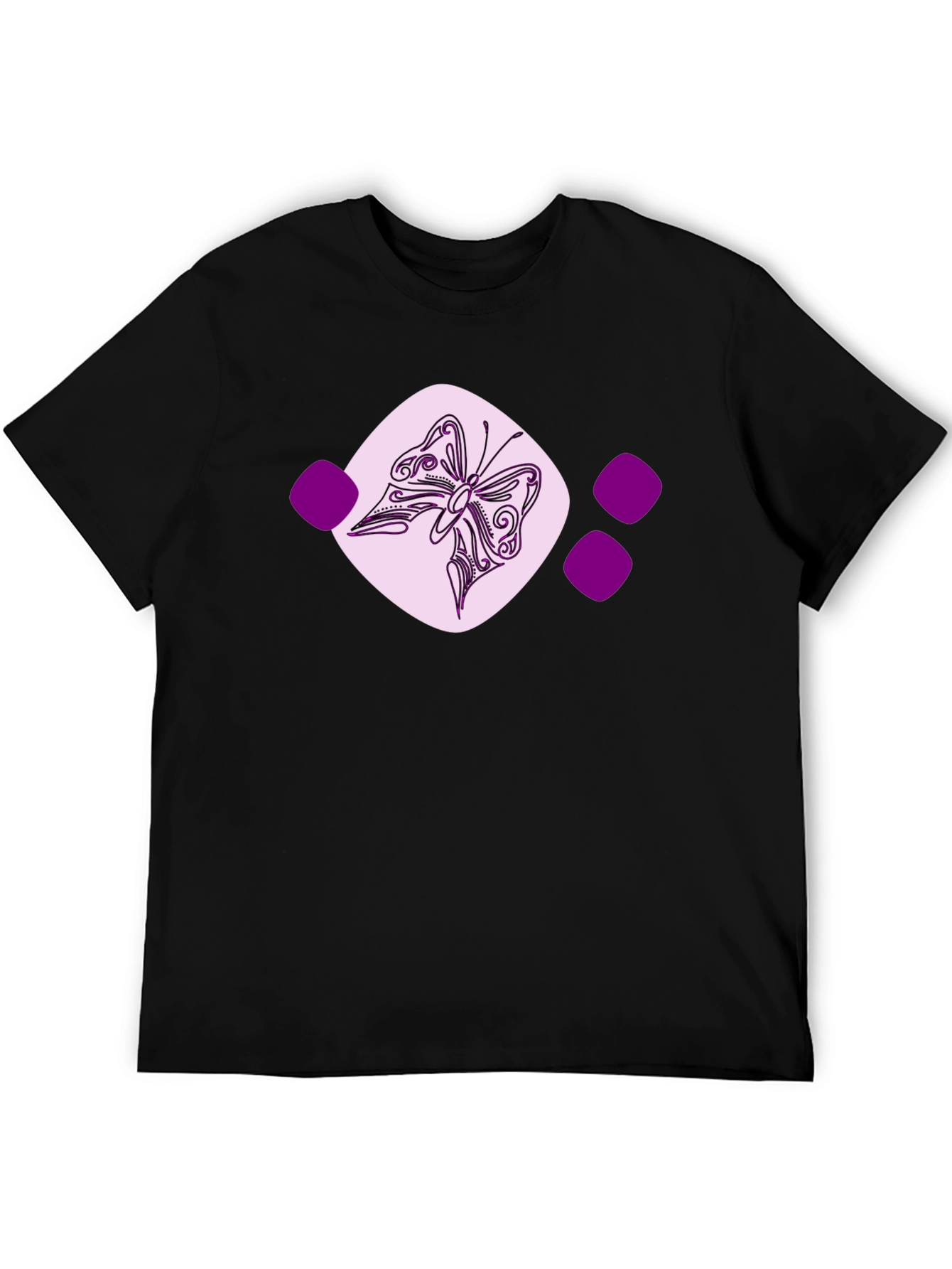 Butterfly Graphic Tee - Casual Black T-Shirt