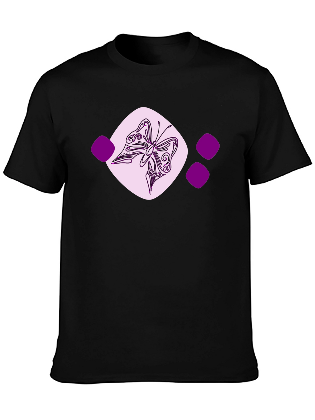 Butterfly Graphic Tee - Casual Black T-Shirt